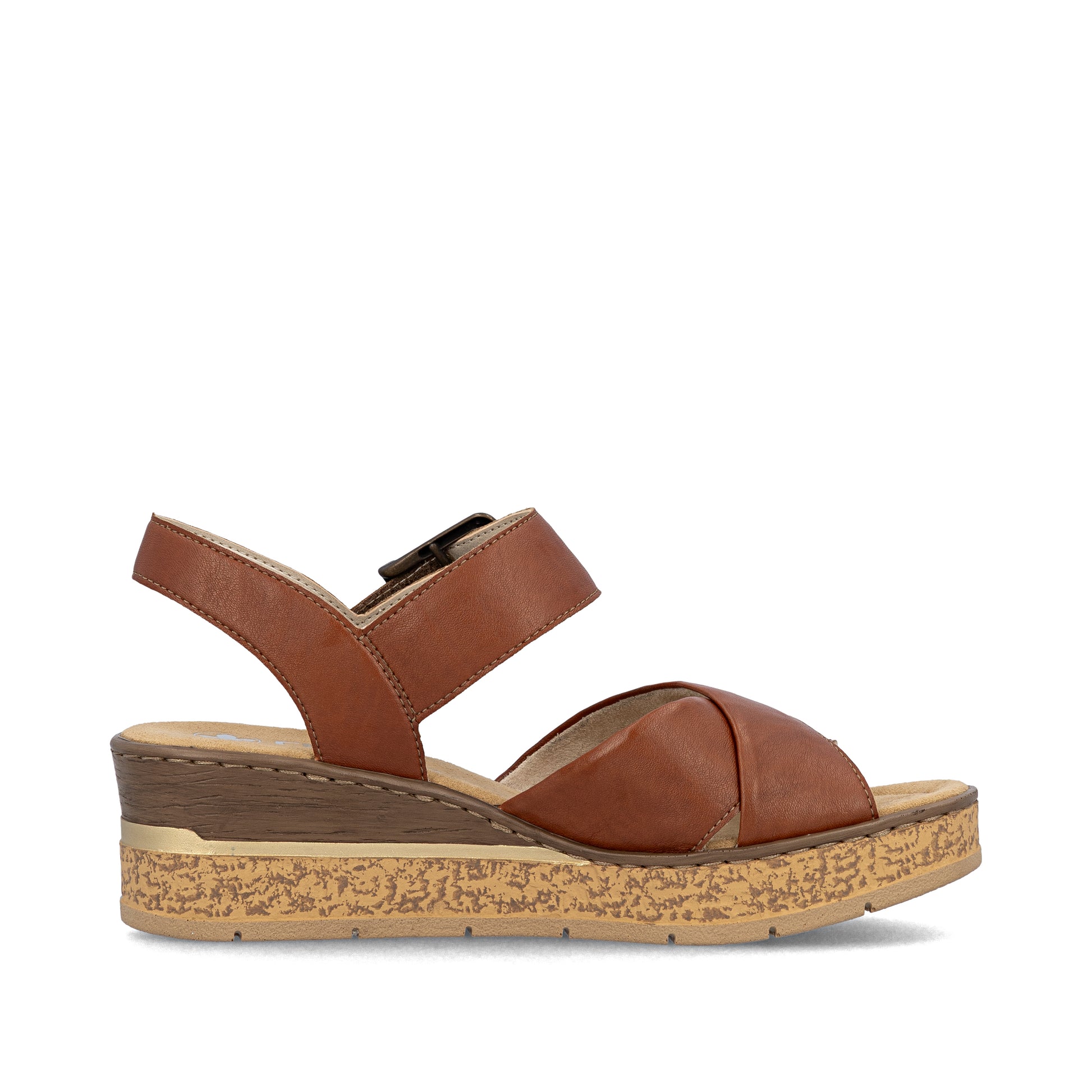 Brown Hook & Loop Sandals for Women | Rieker 63795-22