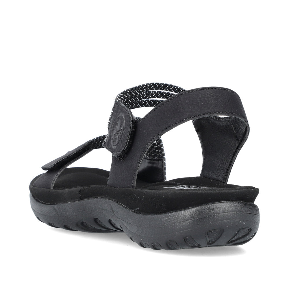 Black Hook & Loop Sandals for Women | Rieker 64870-00