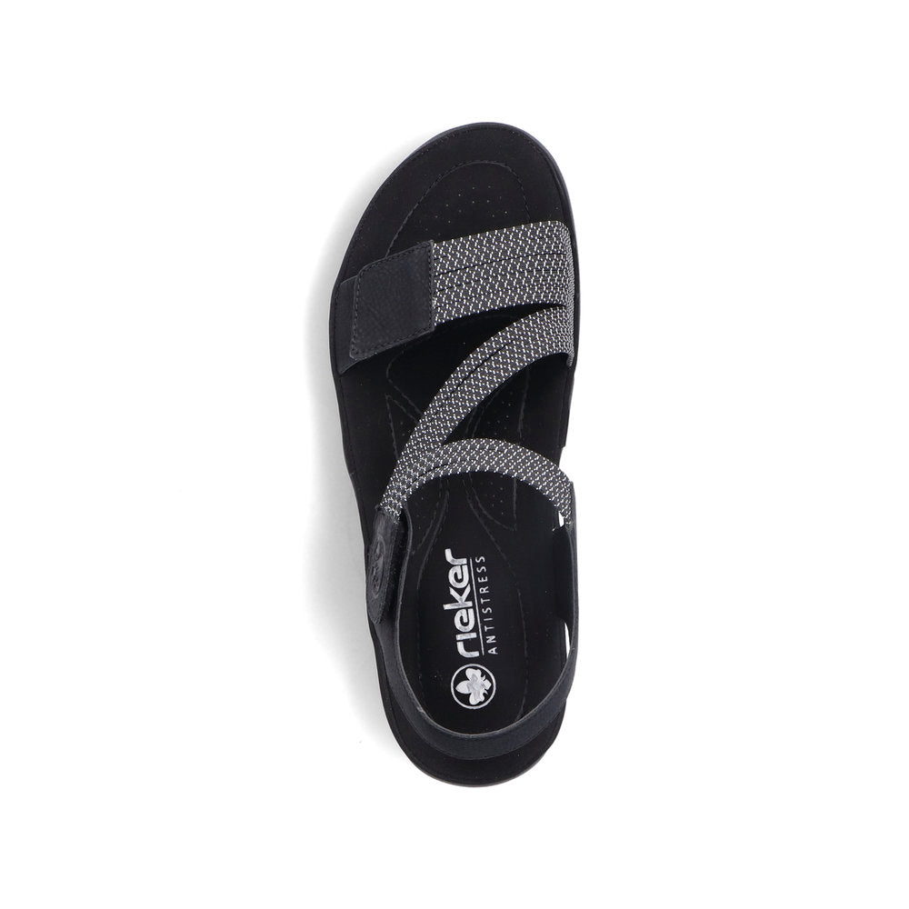 Black Hook & Loop Sandals for Women | Rieker 64870-00