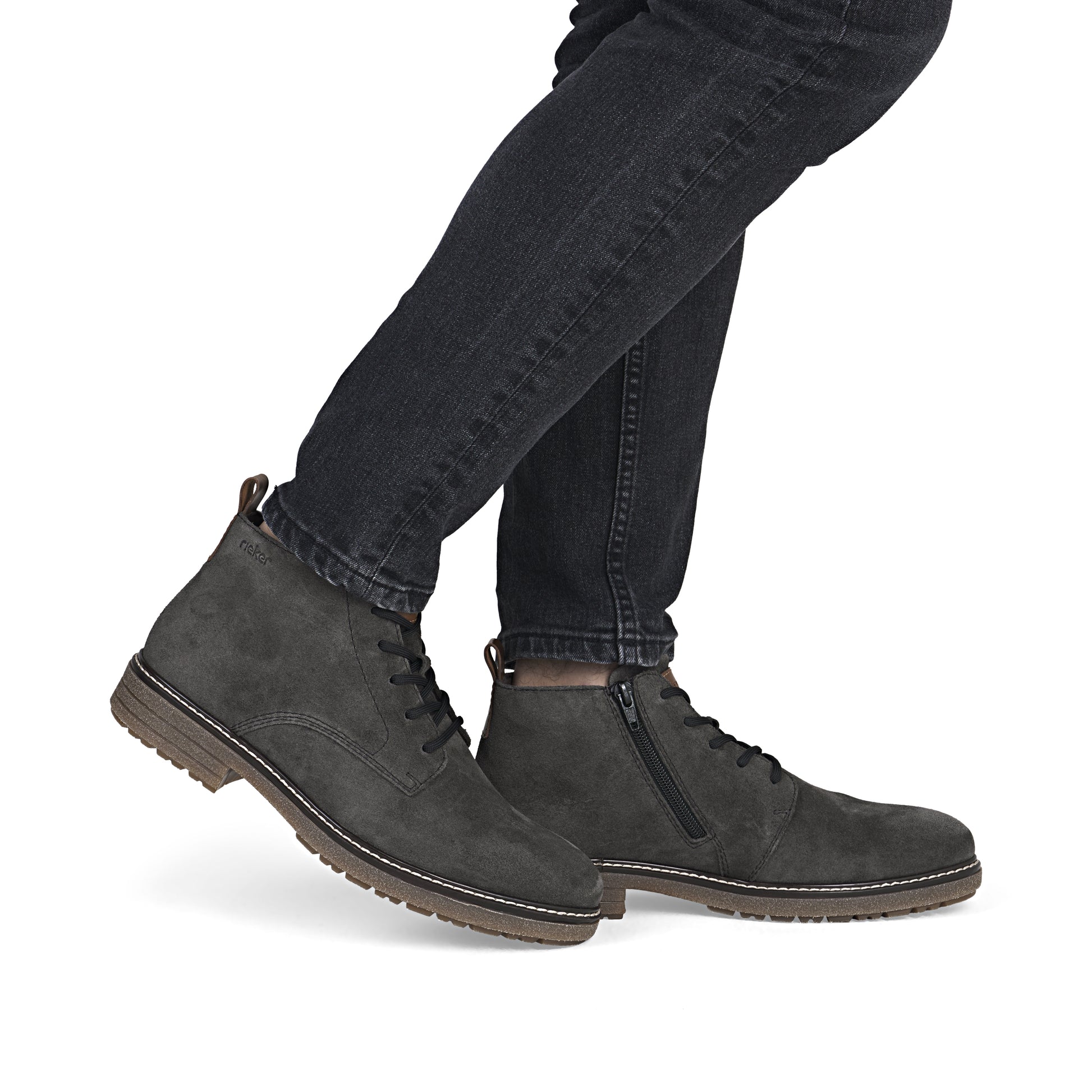 Grey Zip Boots for Men | Rieker 33106-45