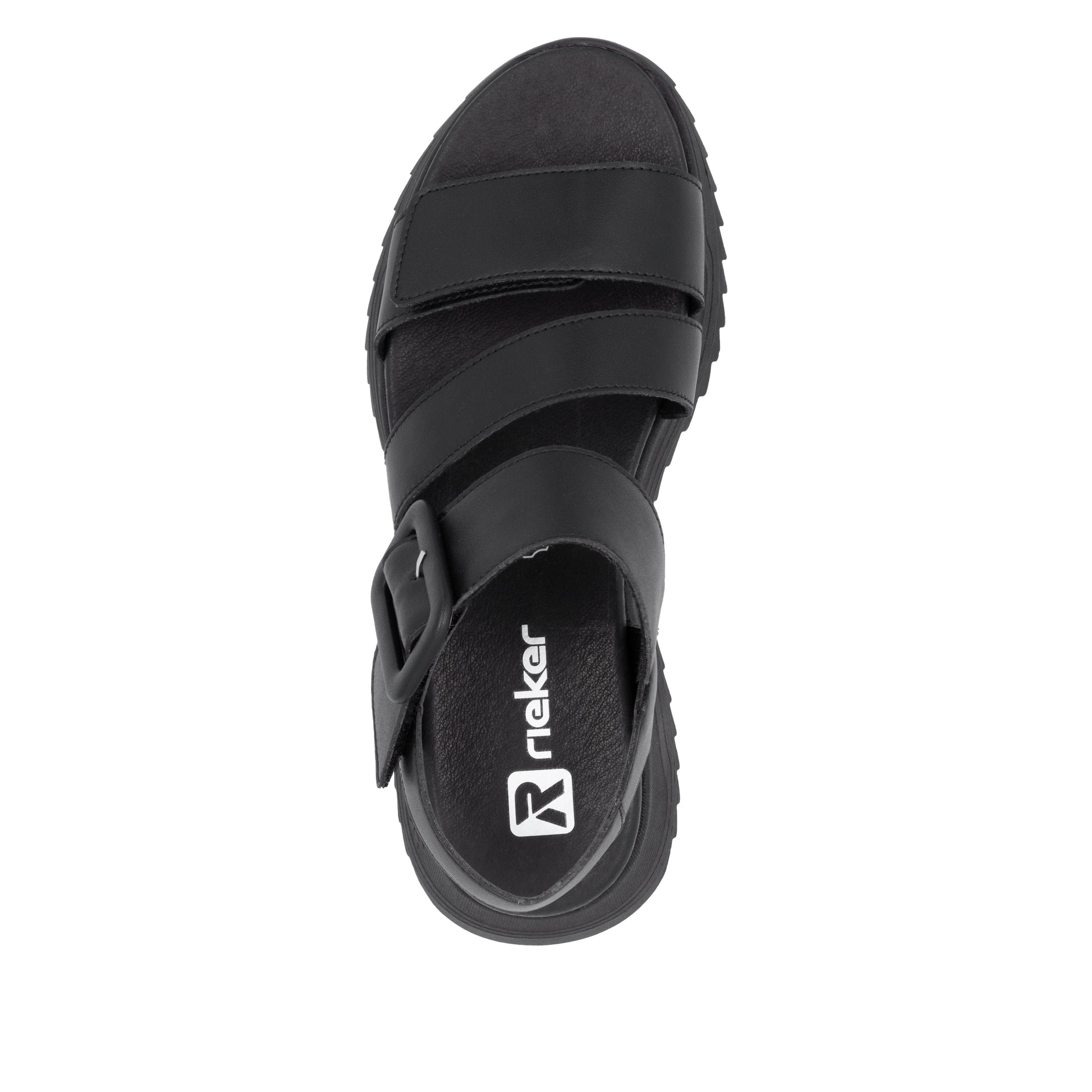 Black Hook & Loop Sandals for Women | Rieker Sport W2950-00