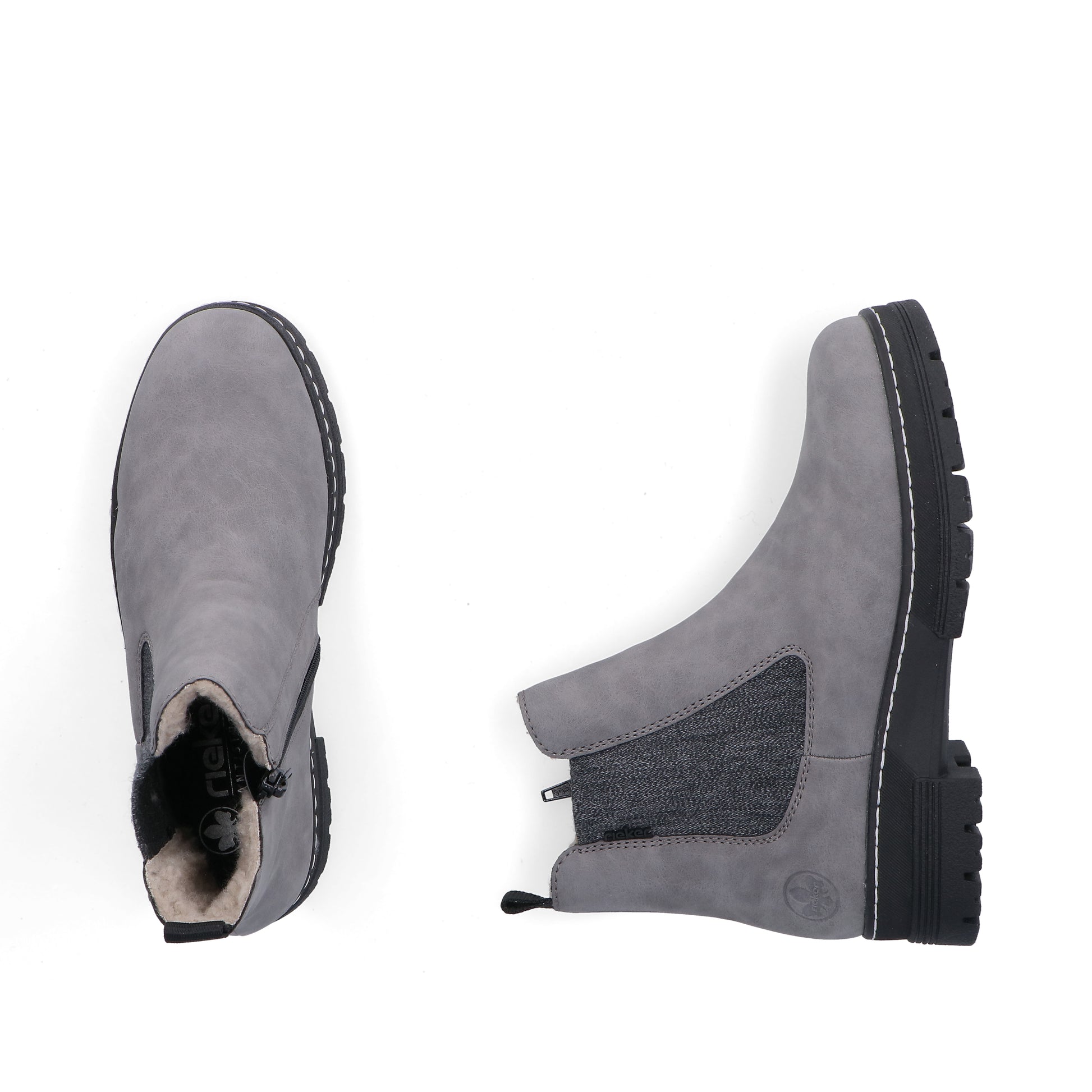 Grey Zip Boots for Women | Rieker 73892-42