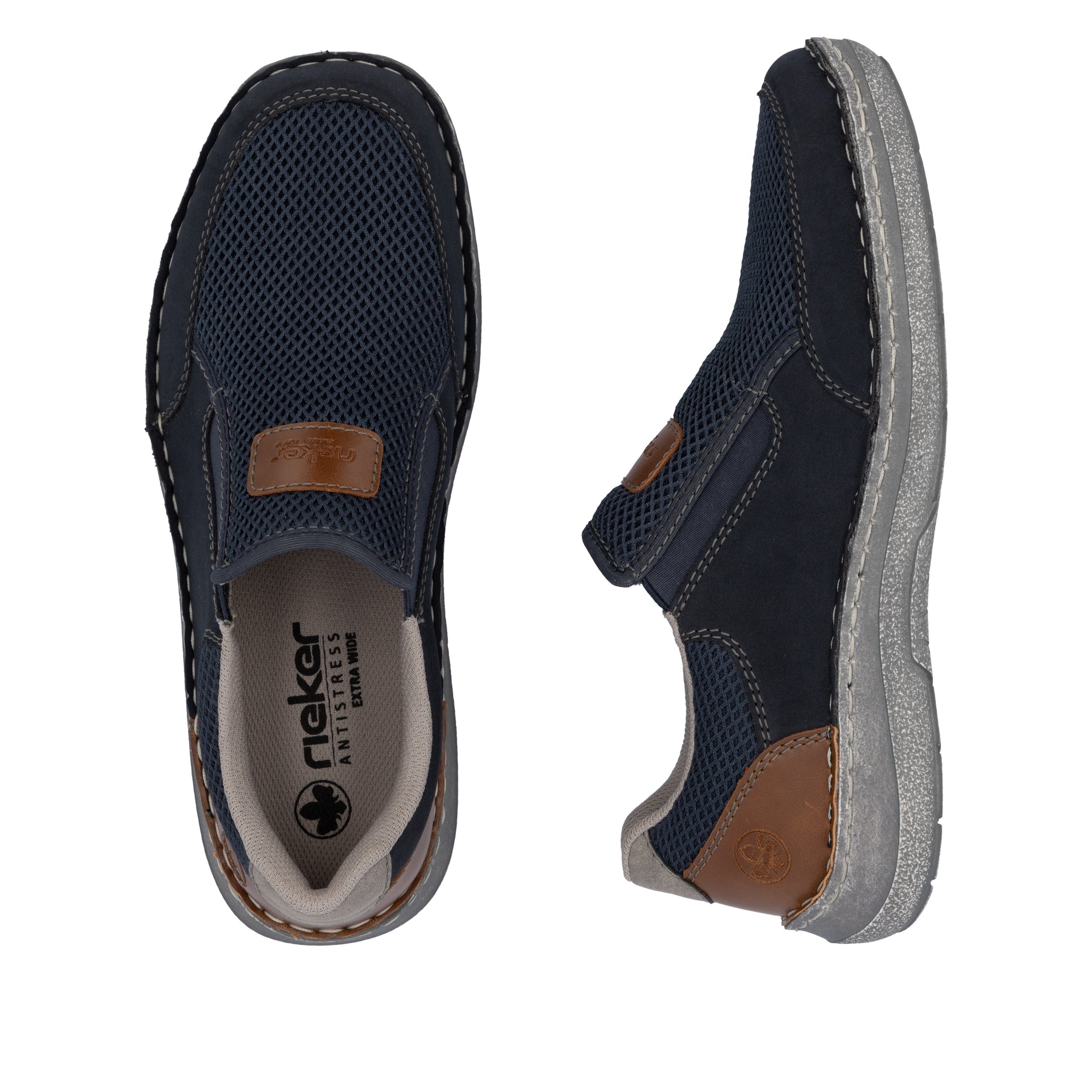 Blue Elasticated Shoes for Men | Rieker 03053-14