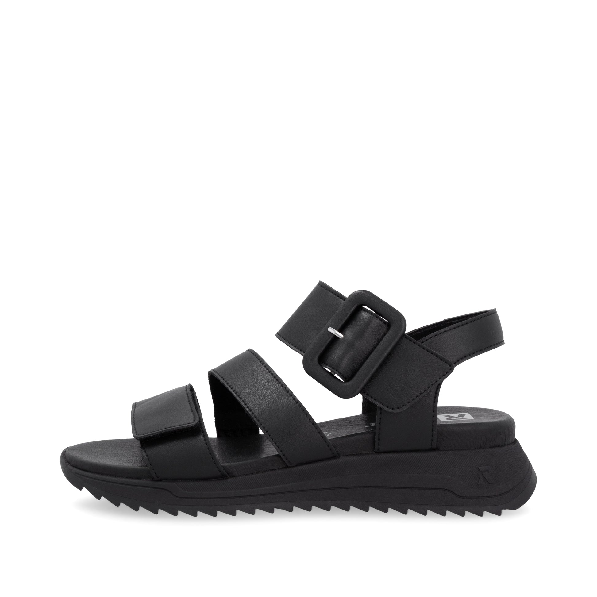 Black Hook & Loop Sandals for Women | Rieker Sport W2950-00