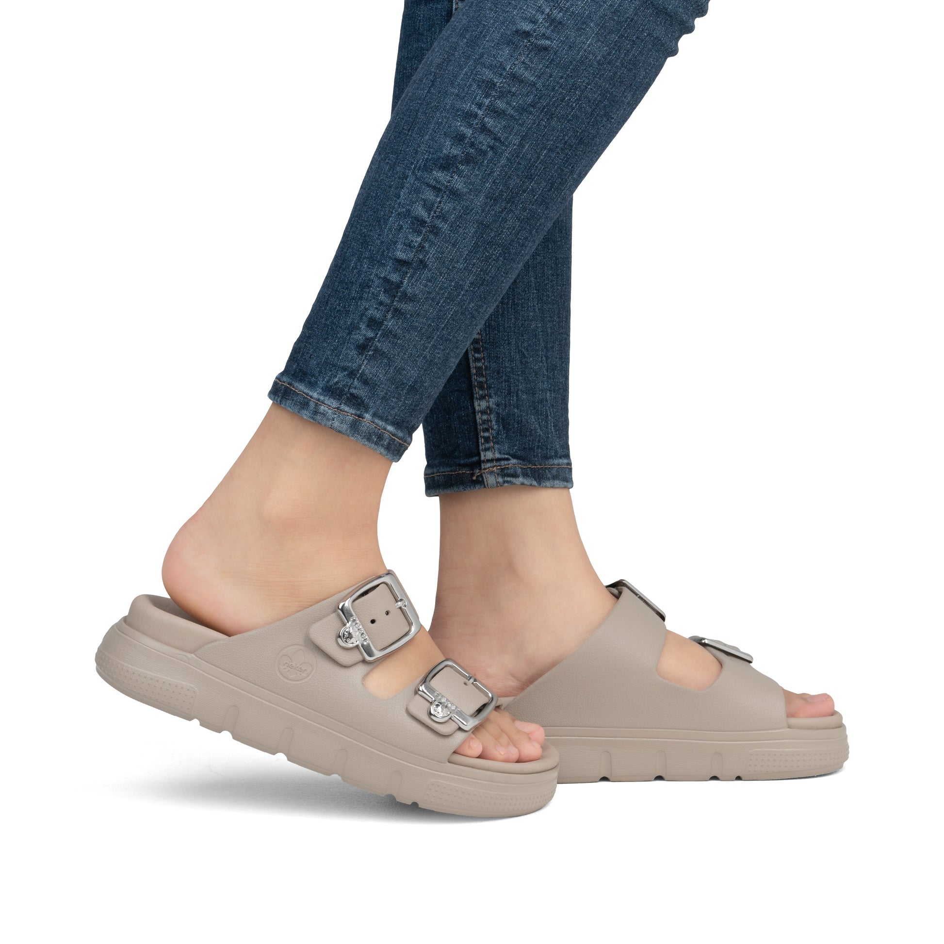 Beige Buckle Sandals for Women | Rieker P2180-60
