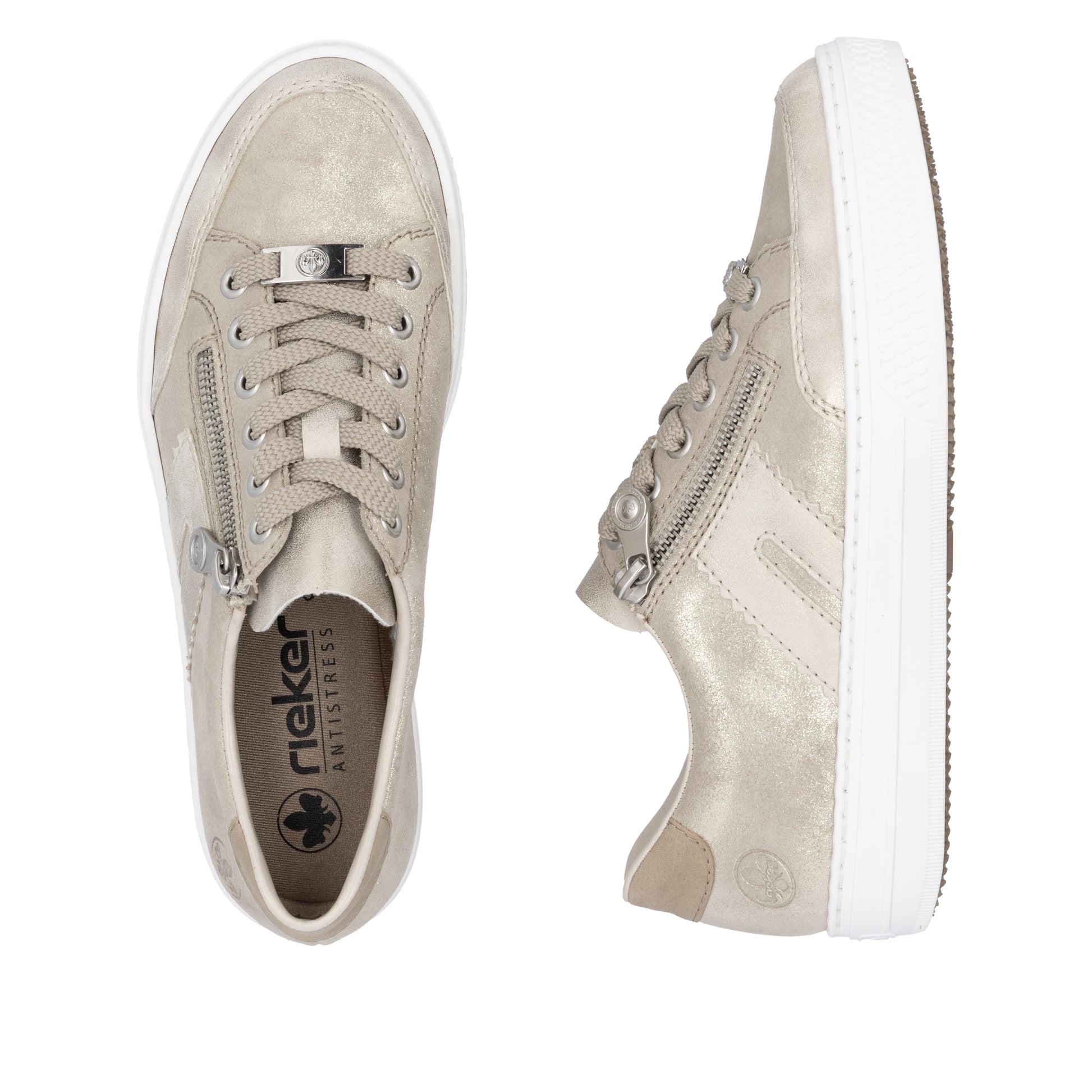 Beige Zip Shoes for Women | Rieker L5903-62