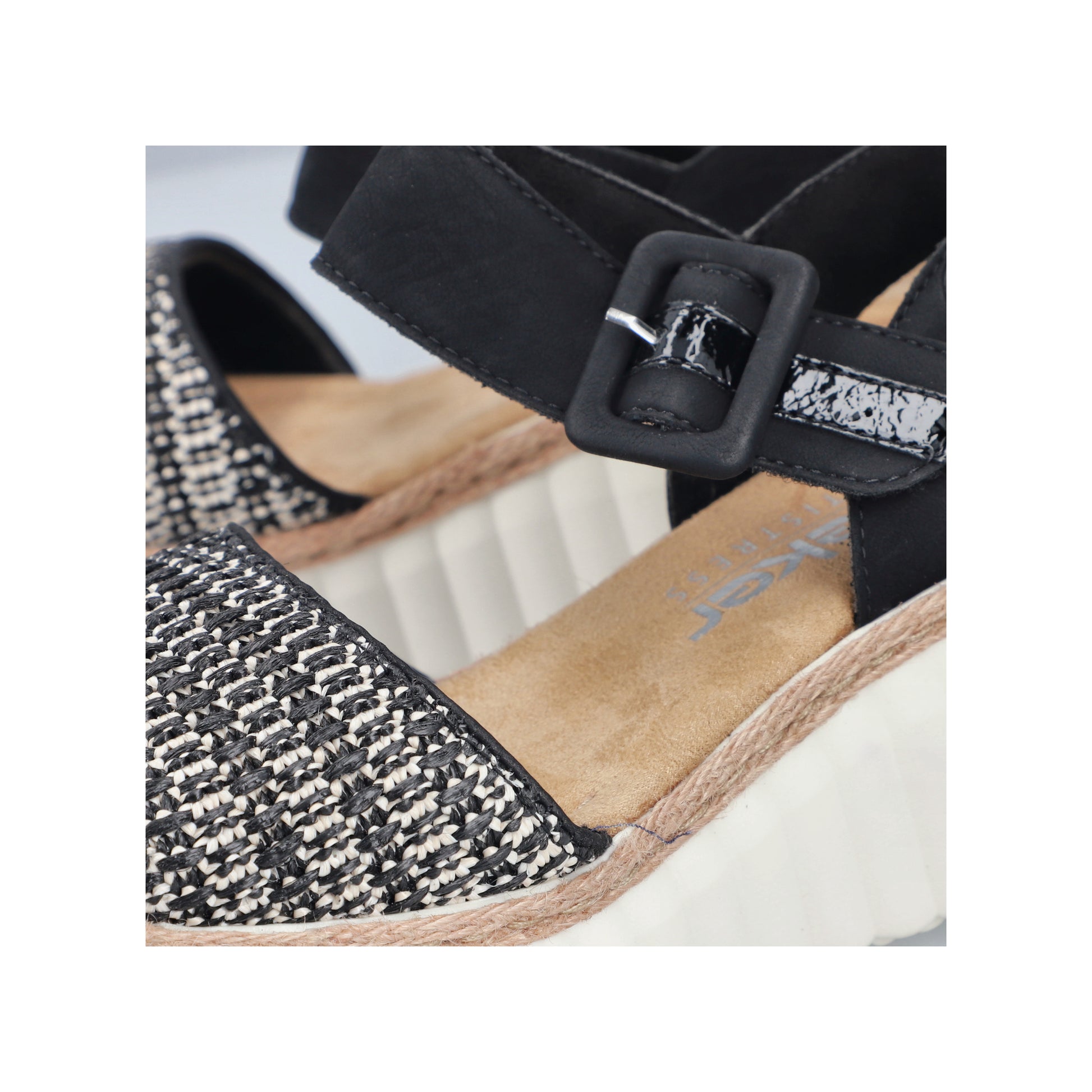 Black Hook & Loop Sandals for Women | Rieker 69176-00