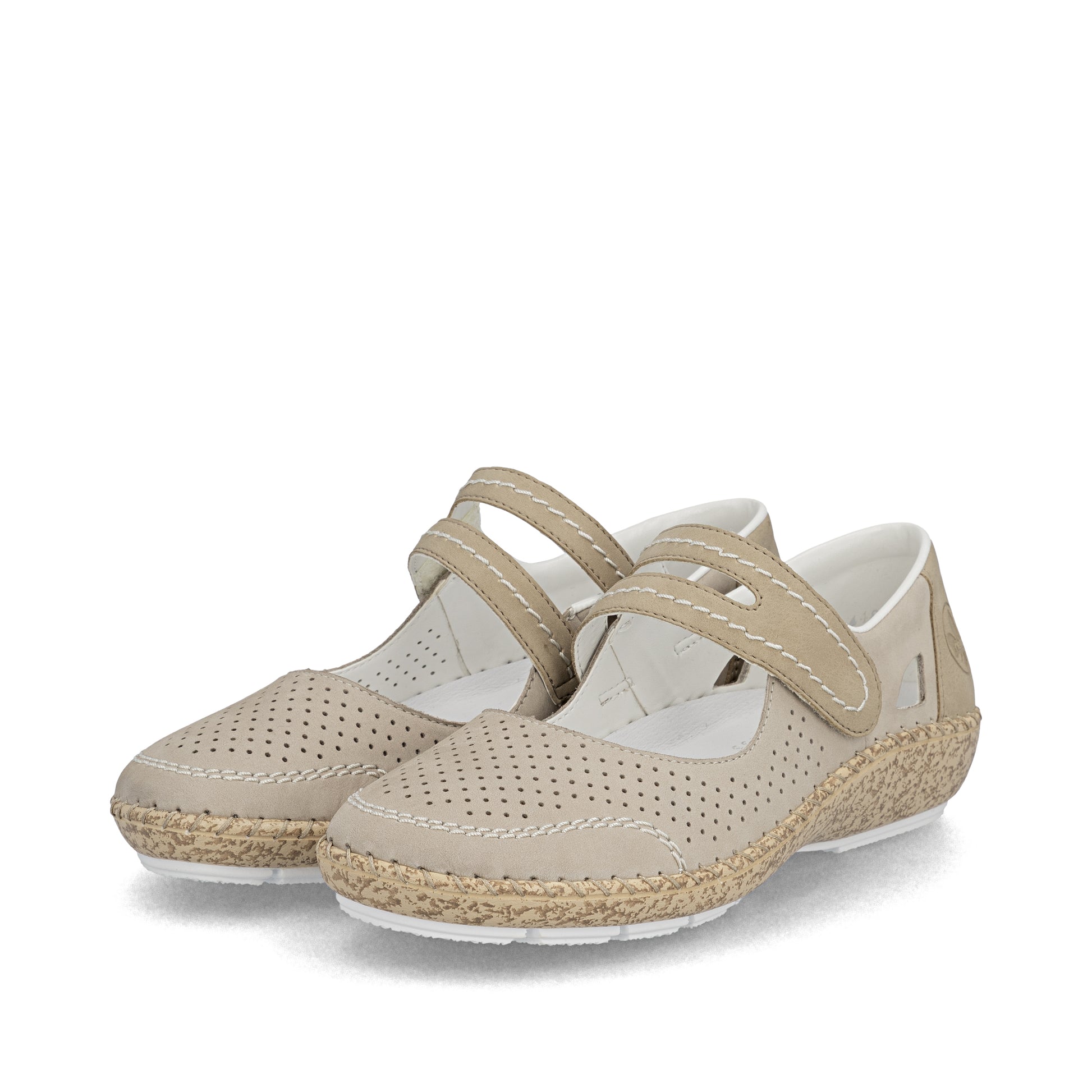 Grey Hook & Loop Shoes for Women | Rieker 44885-40