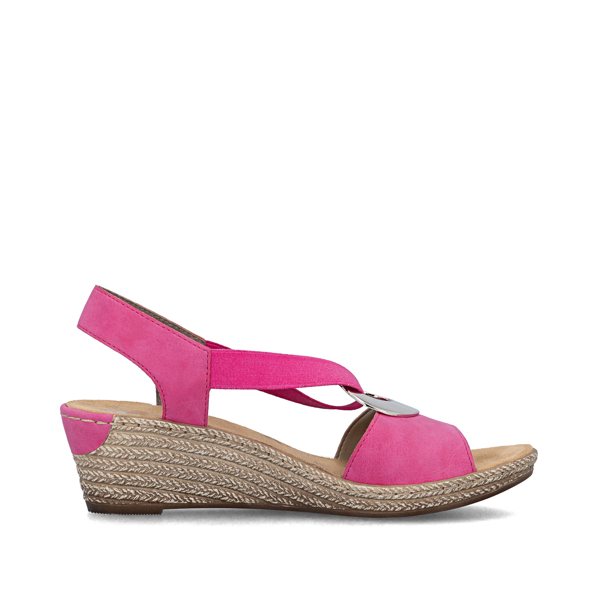 Pink Elasticated Sandals for Women | Rieker 624H6-32