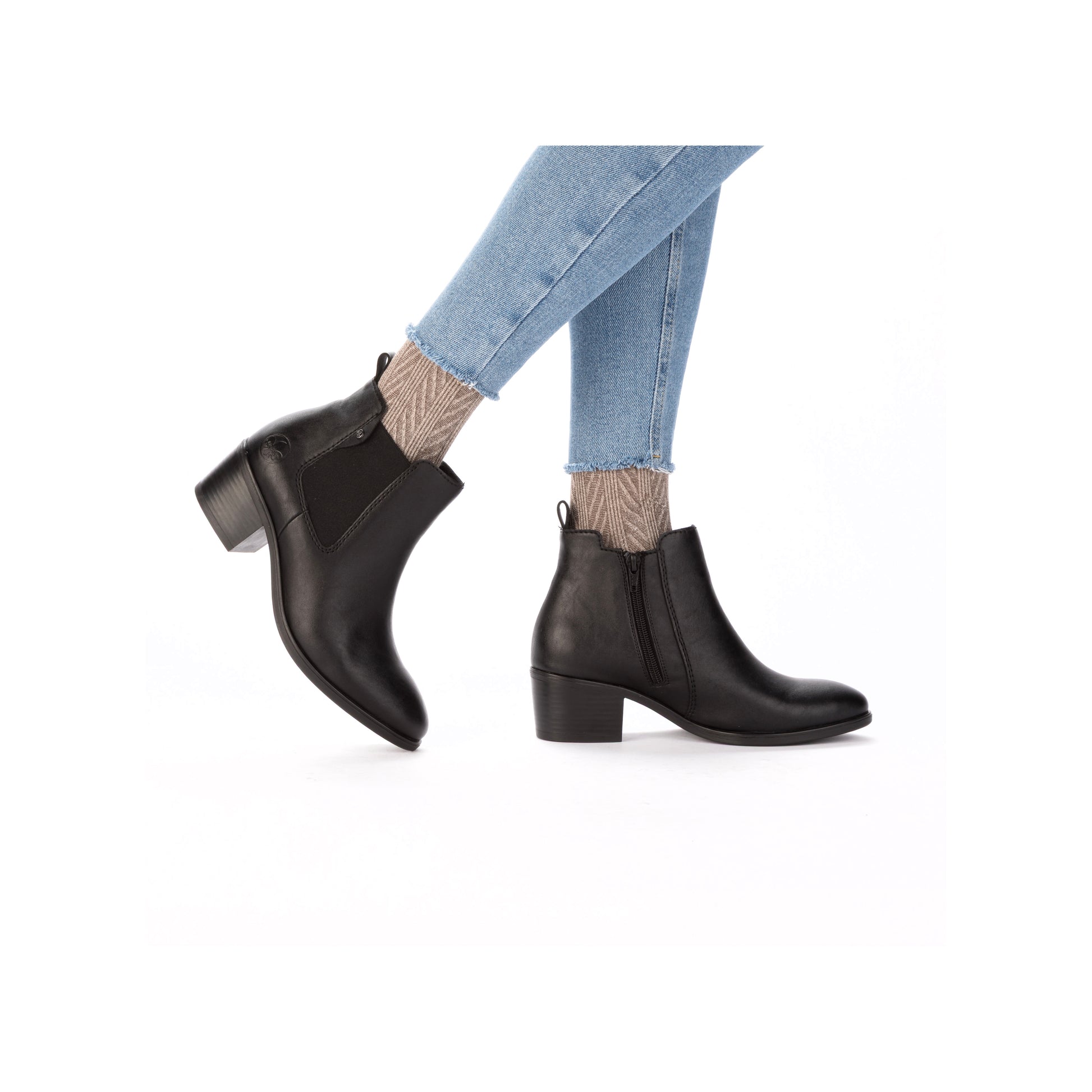 Black Zip Boots for Women | Rieker 73971-00