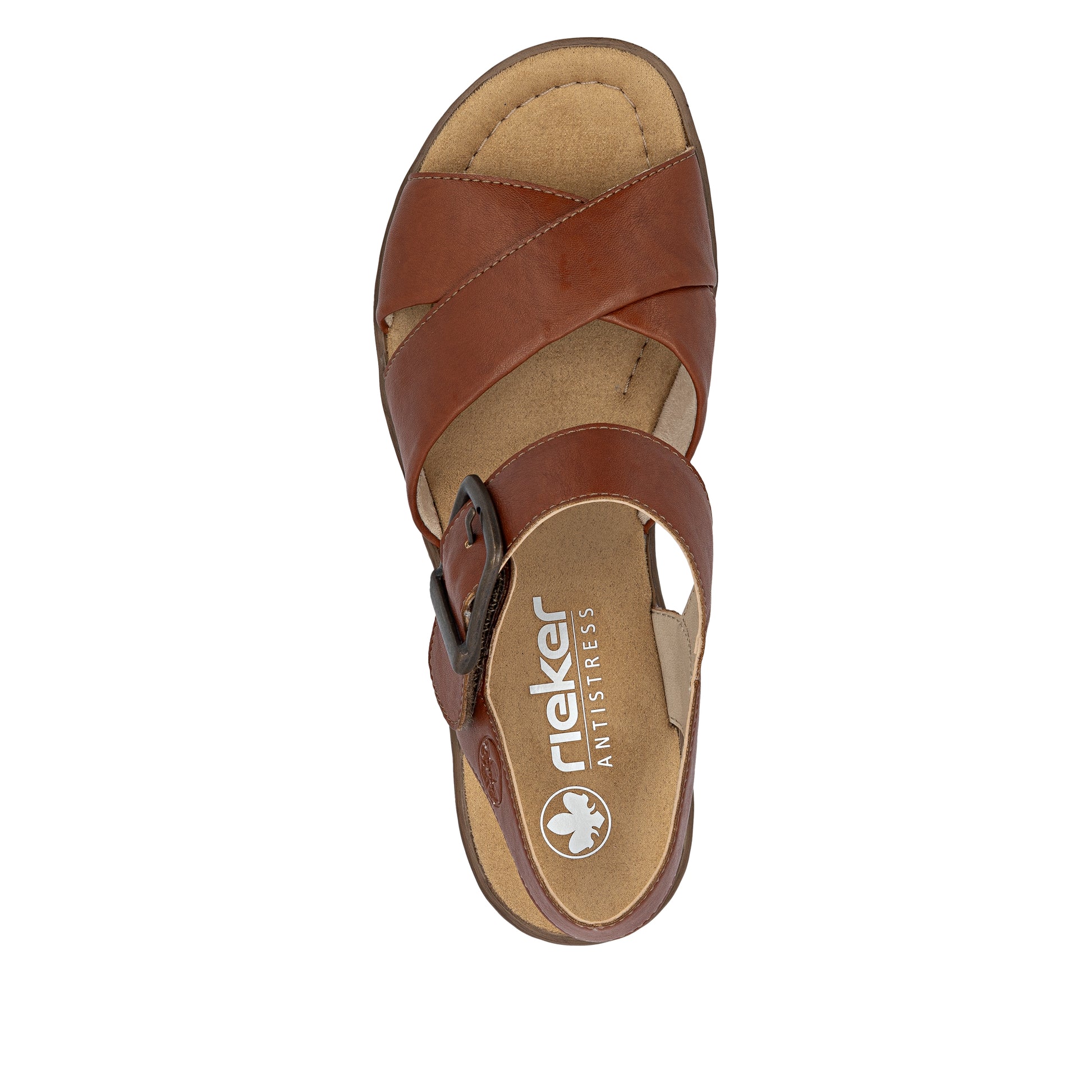 Brown Hook & Loop Sandals for Women | Rieker 63795-22
