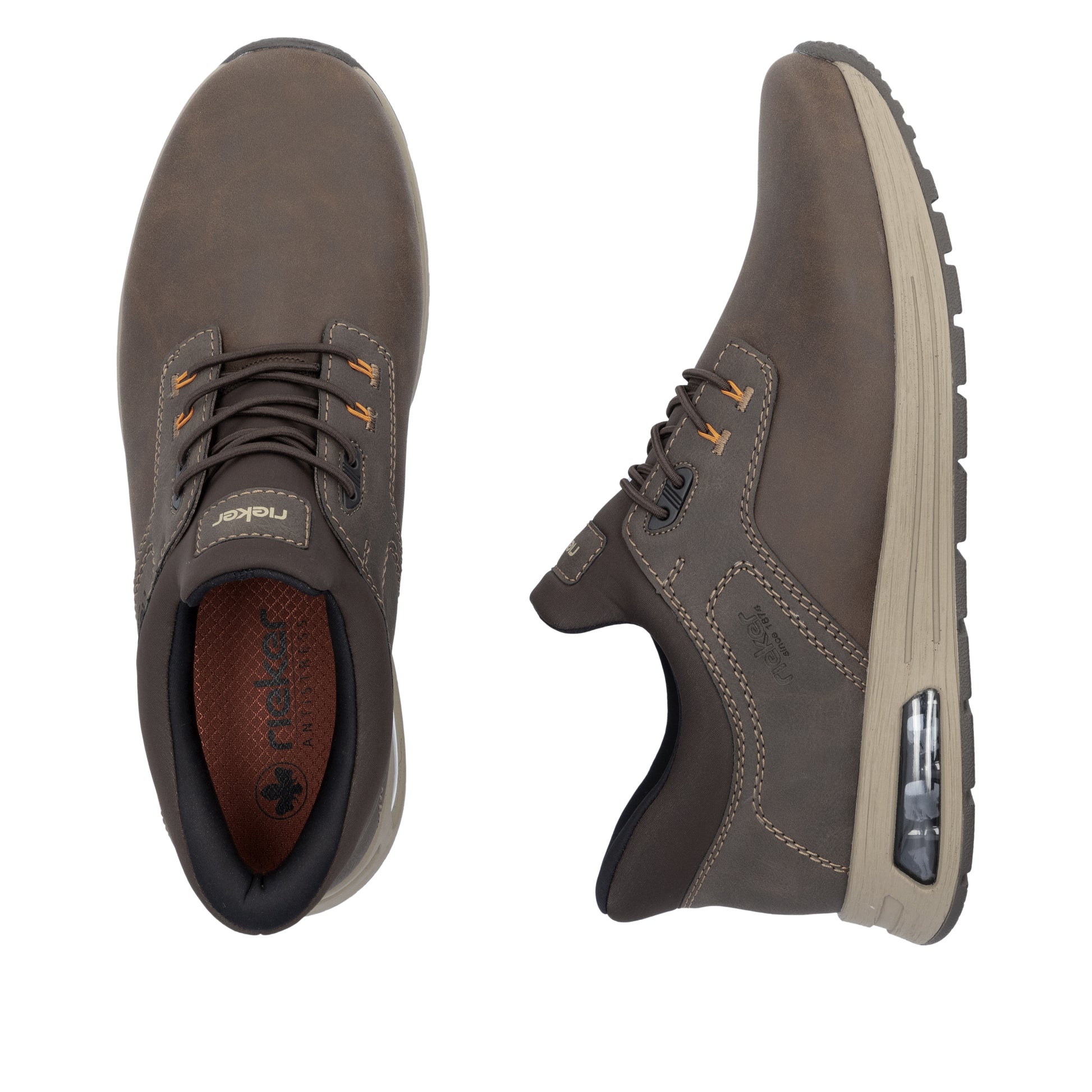 Brown Elasticated Shoes for Men | Rieker B1051-25