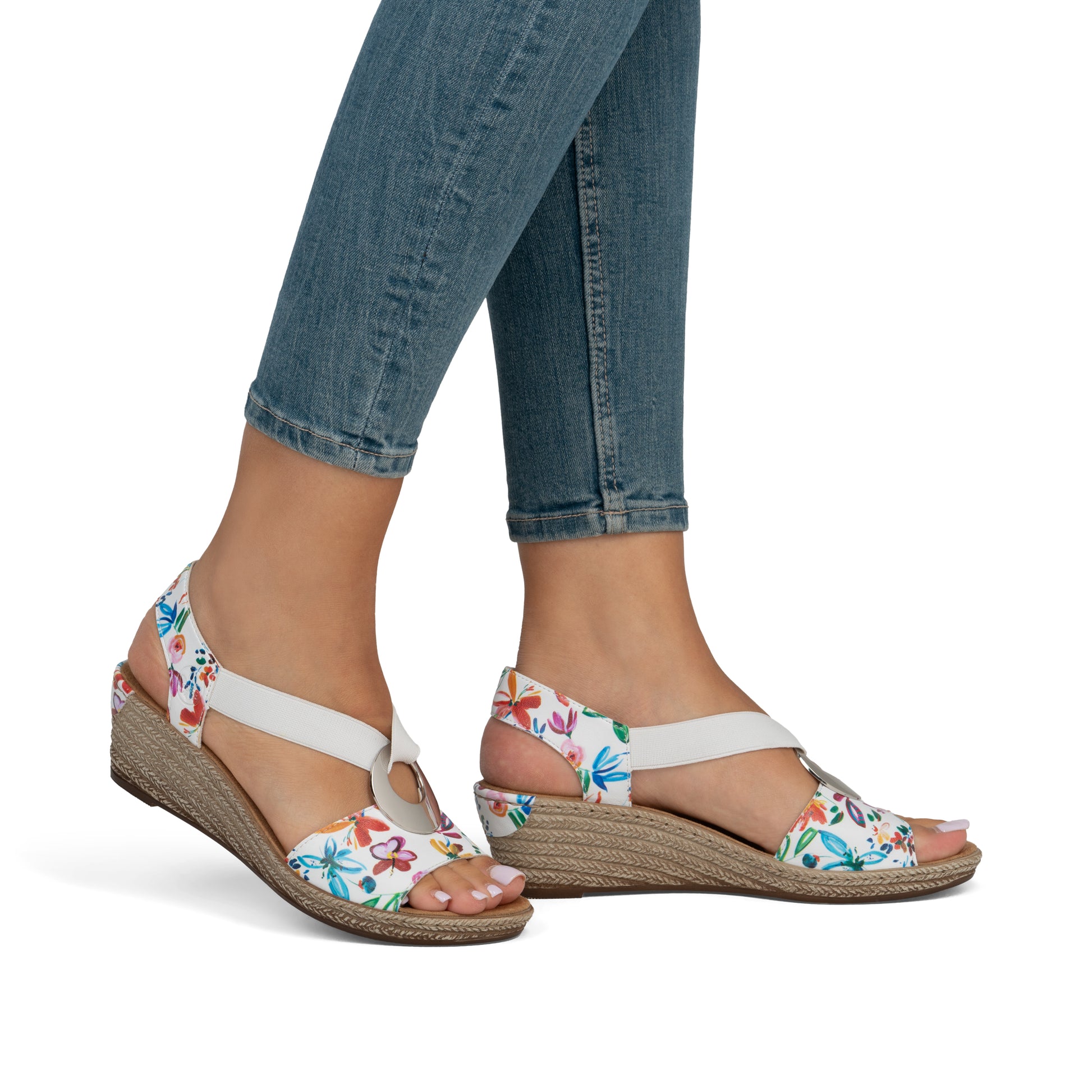 Multi Elasticated Sandals for Women | Rieker 624H6-91