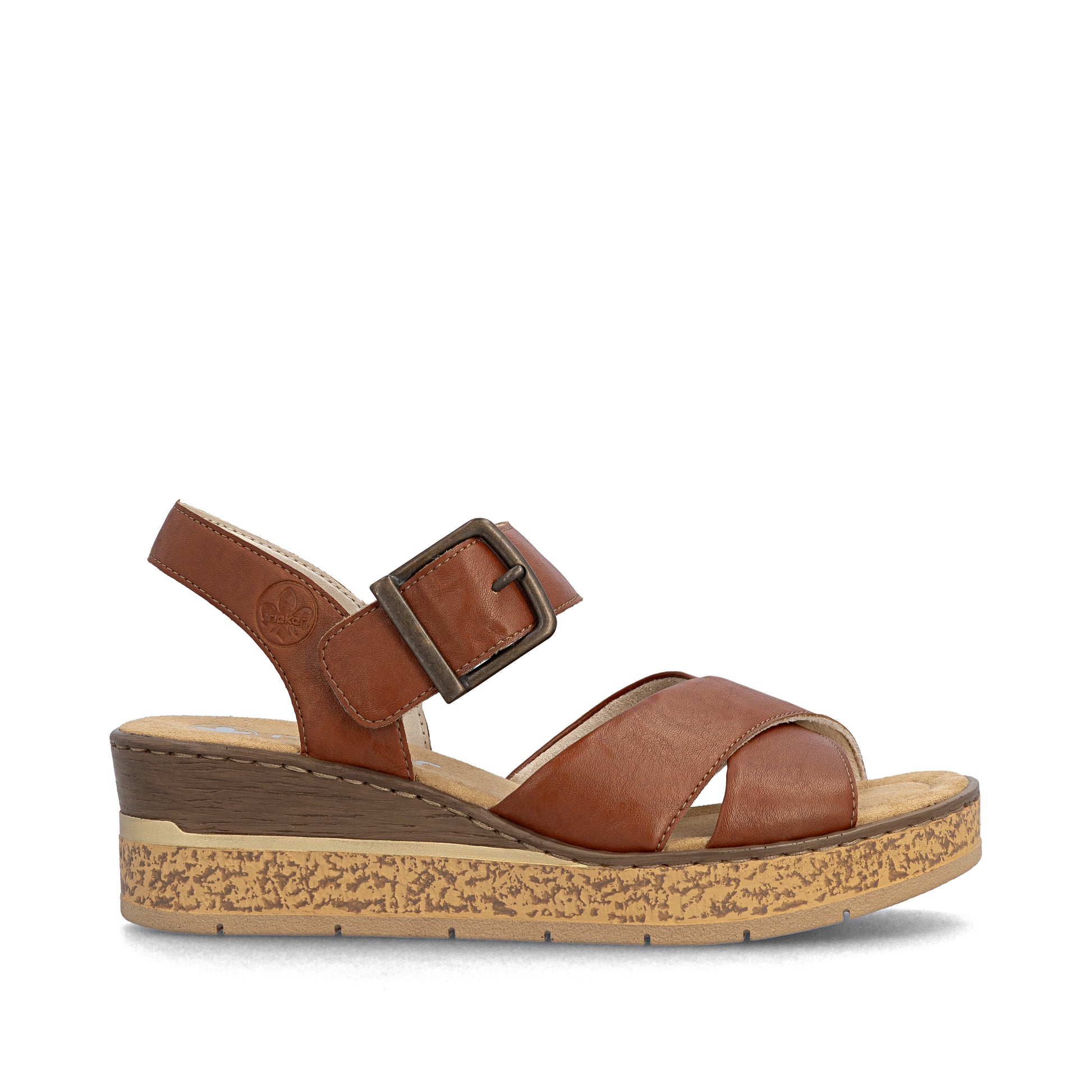 Brown Hook & Loop Sandals for Women | Rieker 63795-22