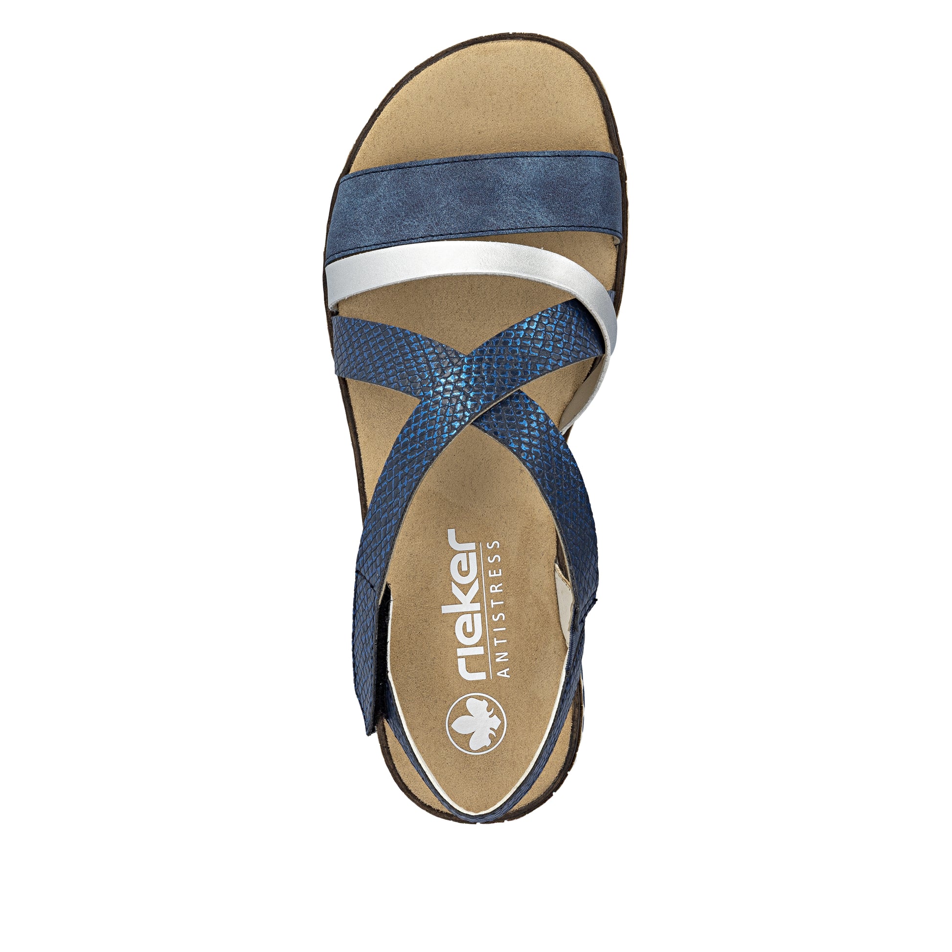 Blue Hook & Loop Sandals for Women | Rieker V3663-14