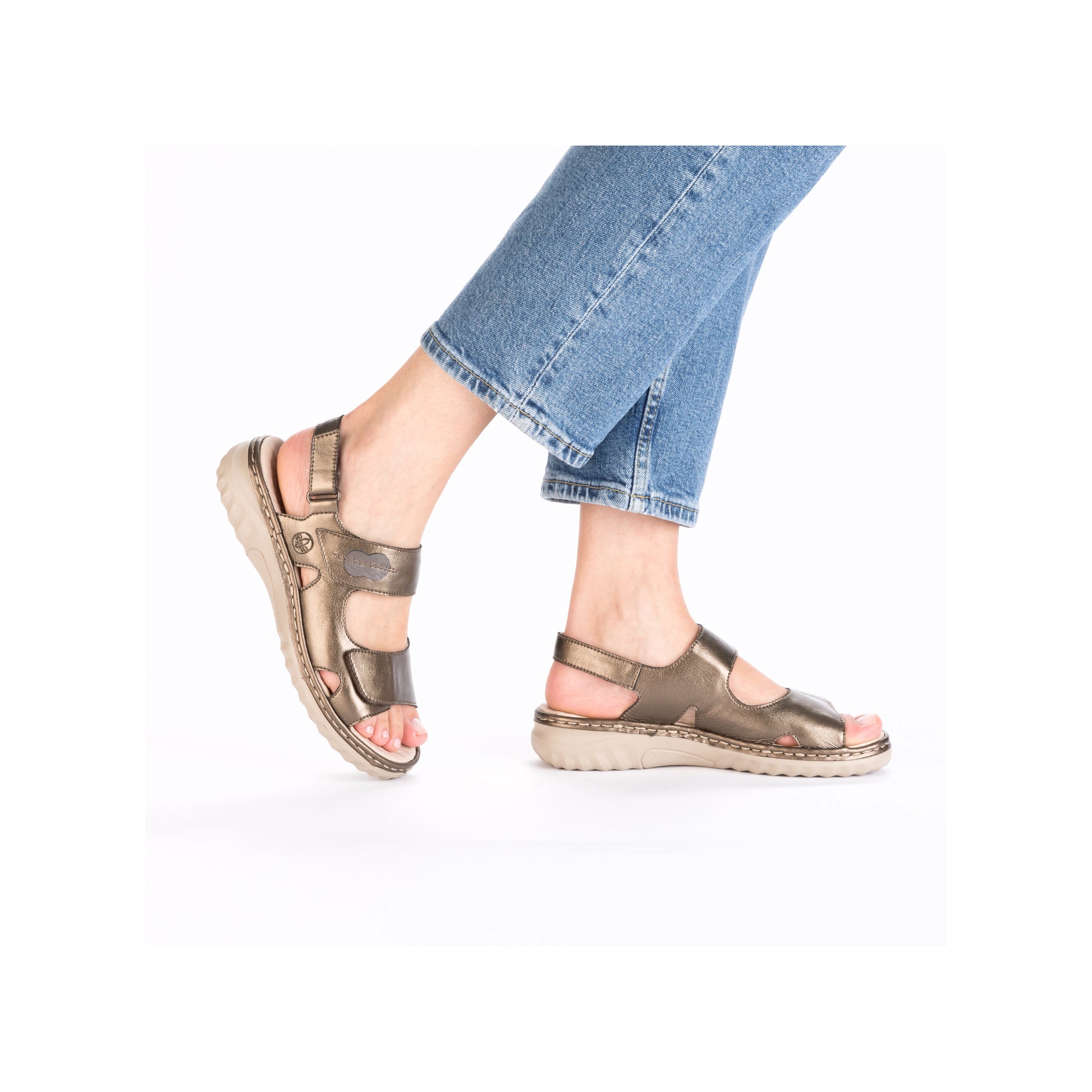 Bronze Hook & Loop Sandals for Women | Rieker 60462-90