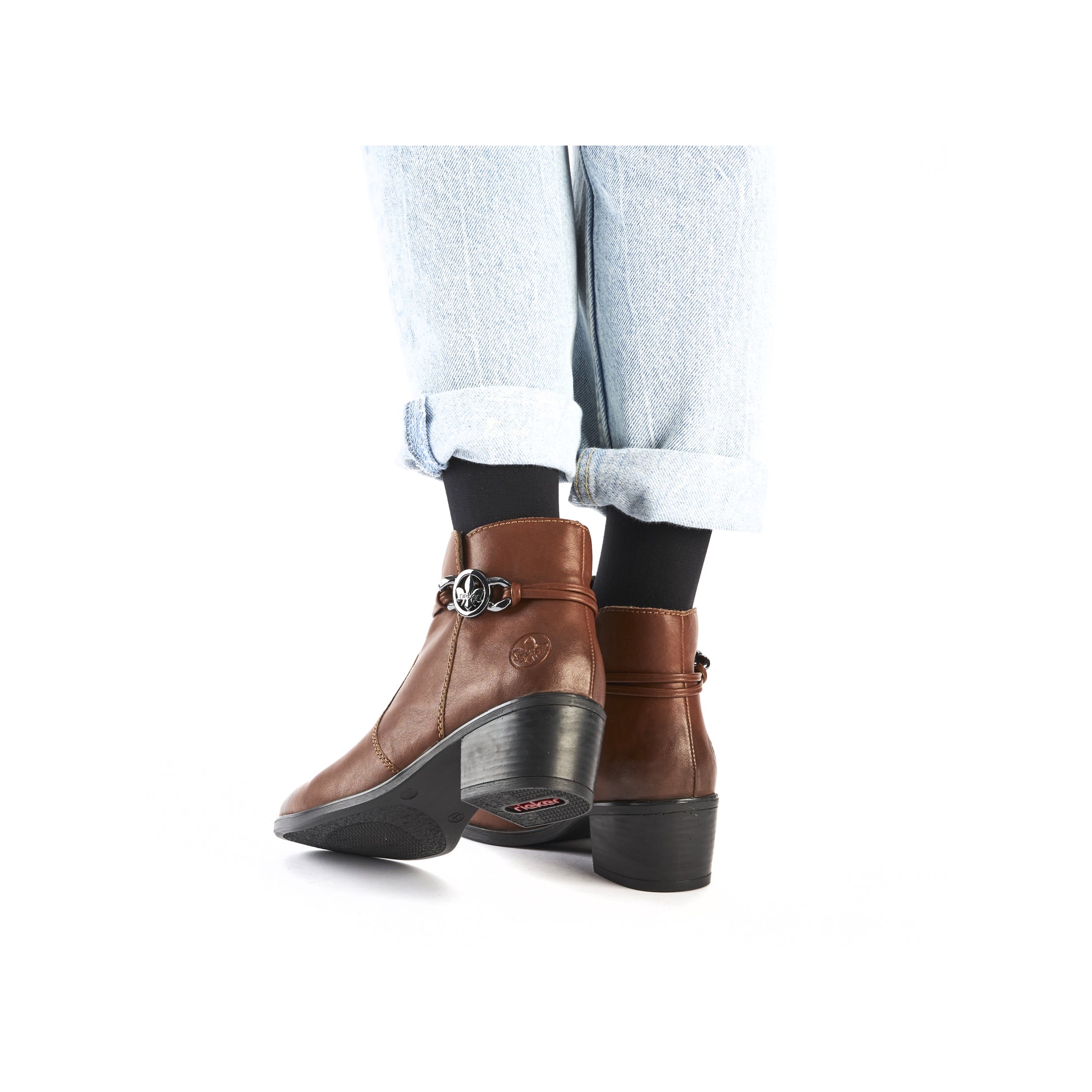 Brown Zip Boots for Women | Rieker 73970-22