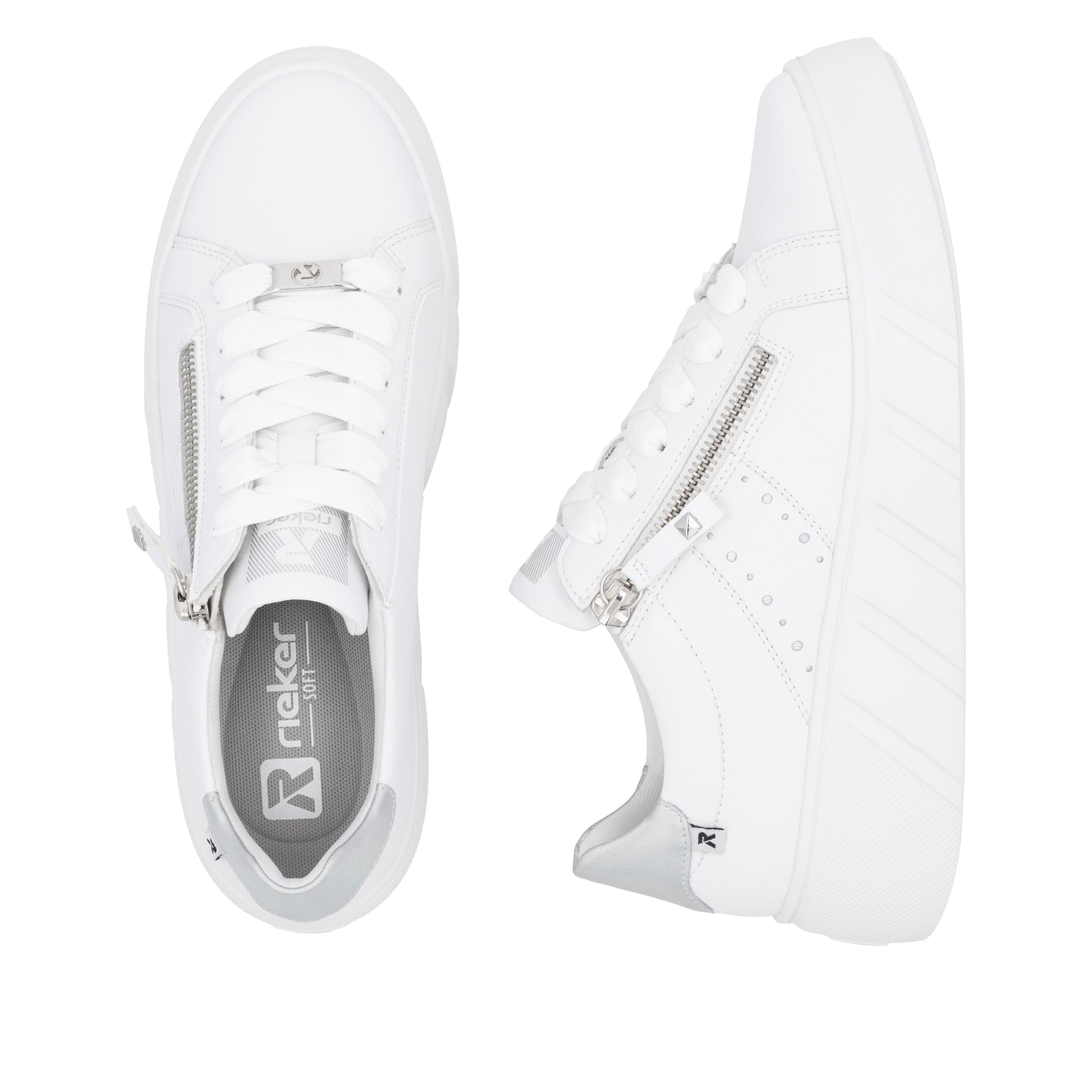 White Zip Shoes for Women | Rieker Sport W2605-80