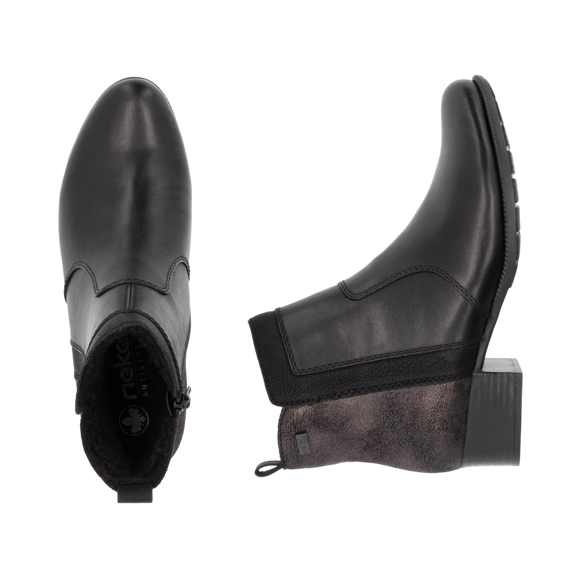 Black Zip Boots for Women | Rieker 78658-00