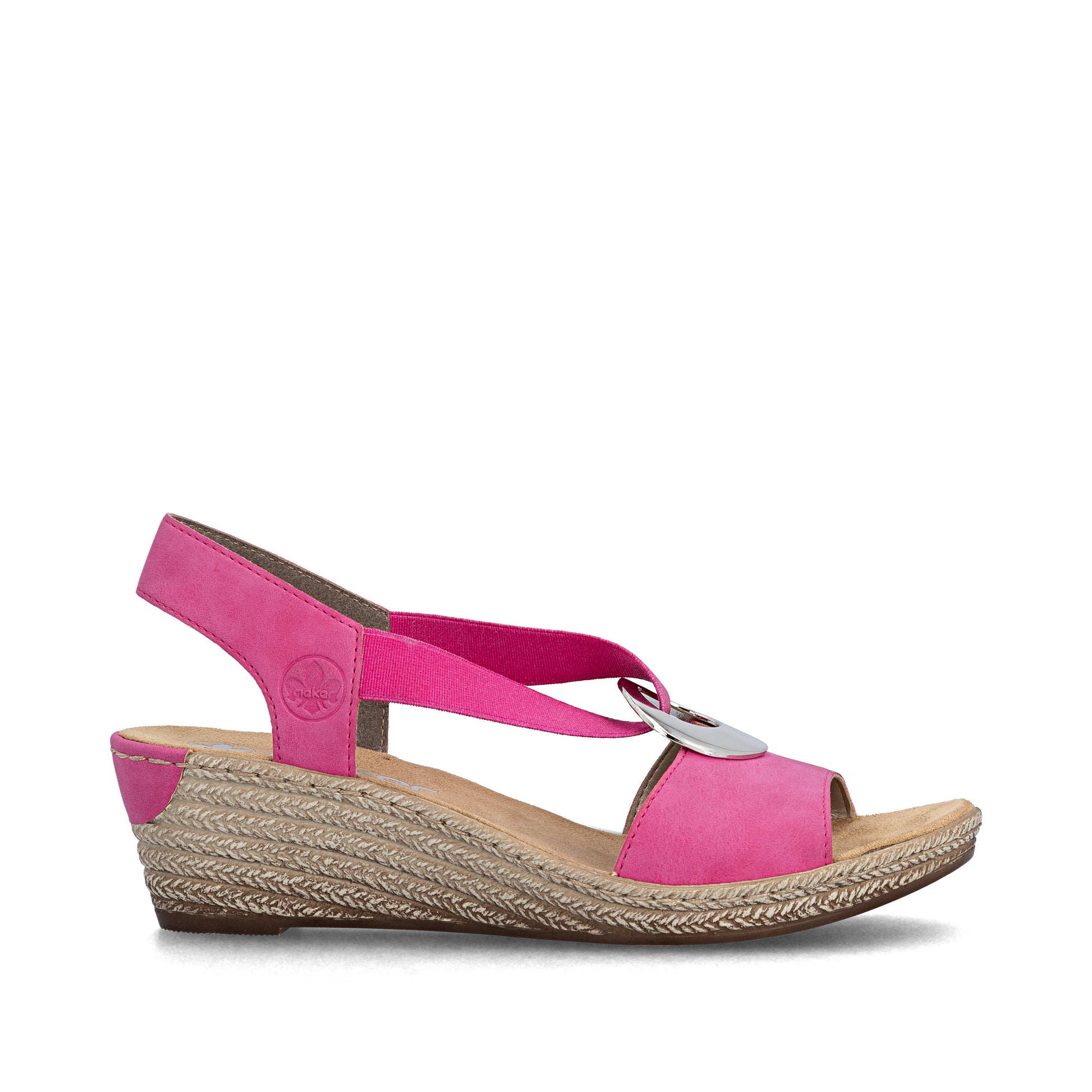 Pink Elasticated Sandals for Women | Rieker 624H6-32
