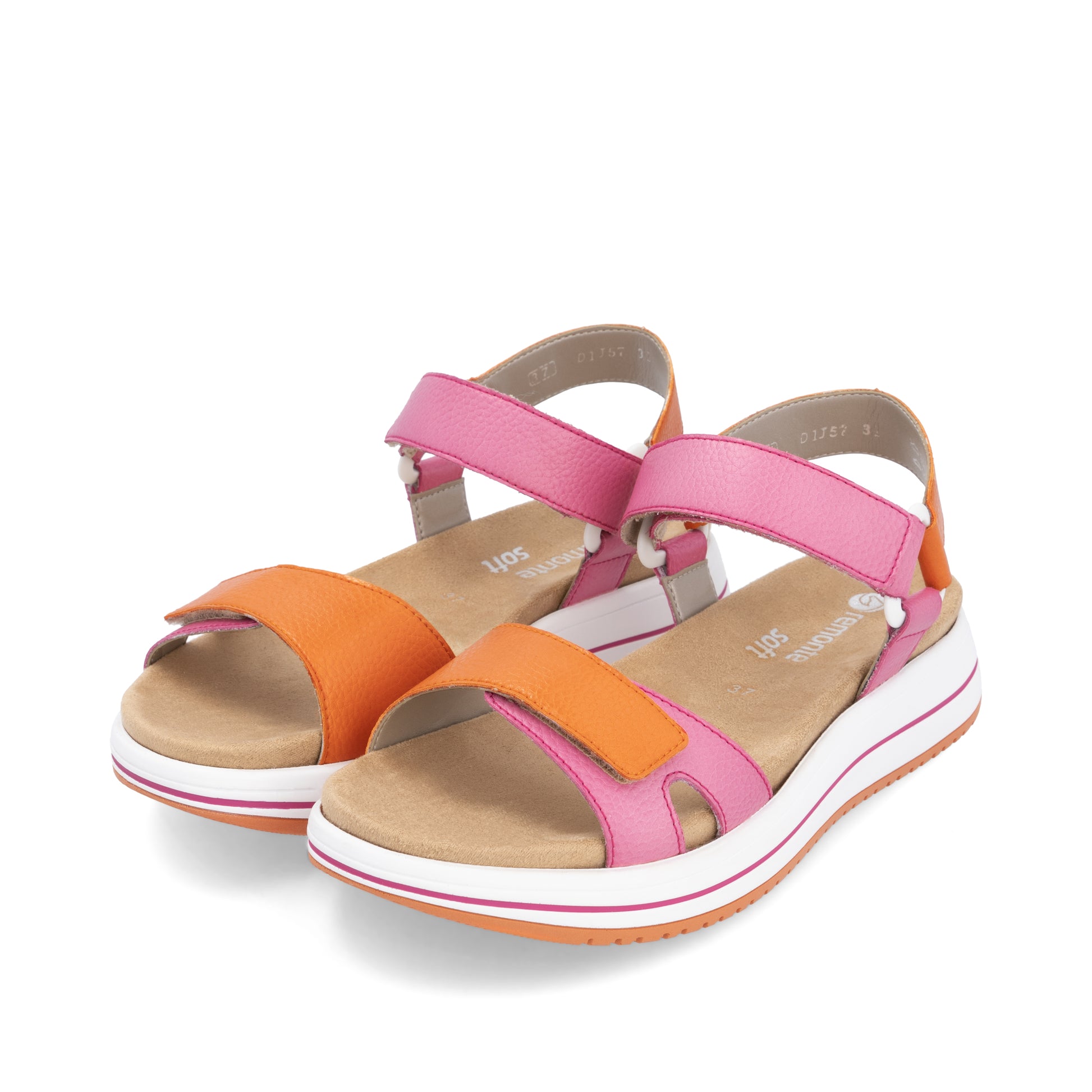 Pink Hook & Loop Sandals for Women | Remonte D1J57-31