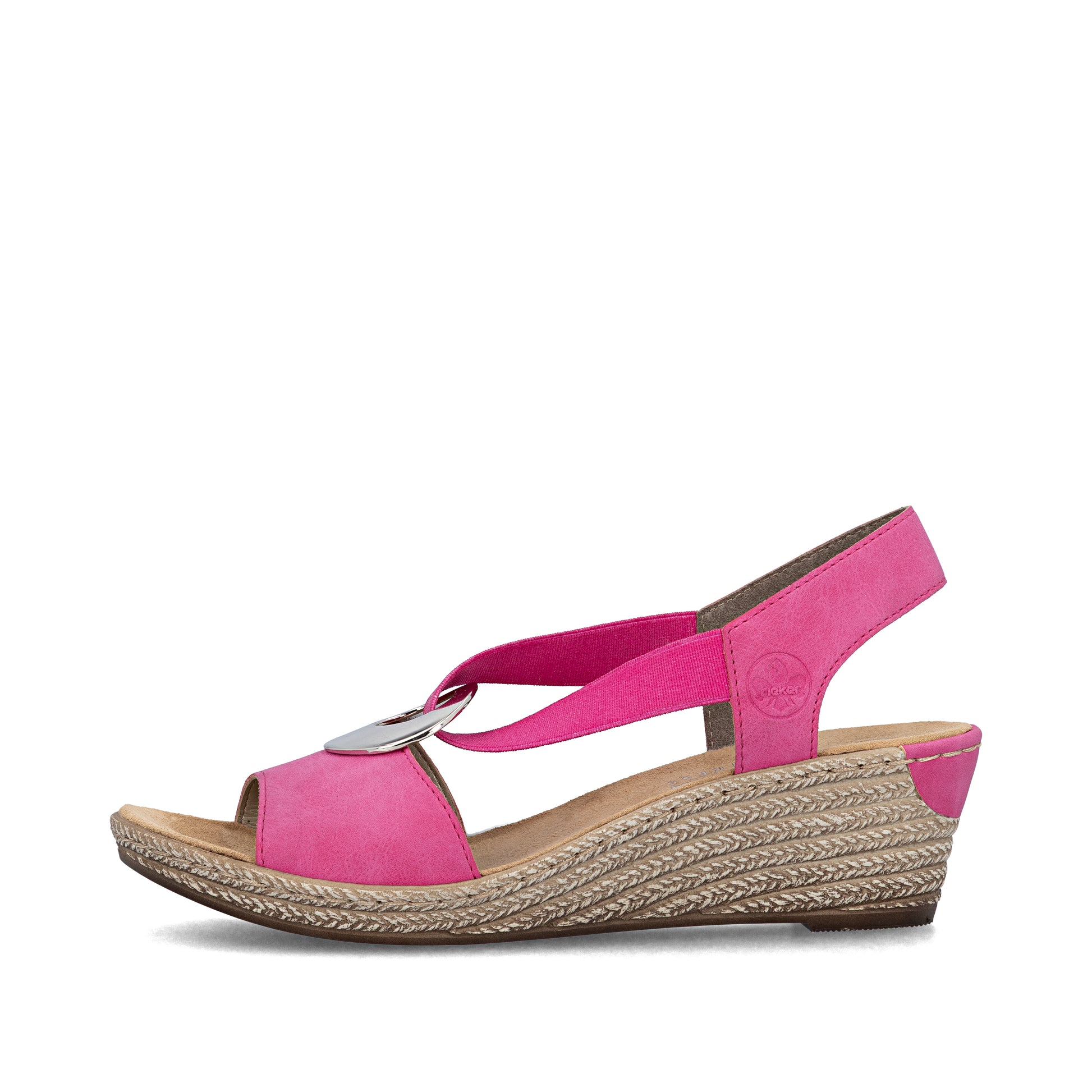 Pink Elasticated Sandals for Women | Rieker 624H6-32