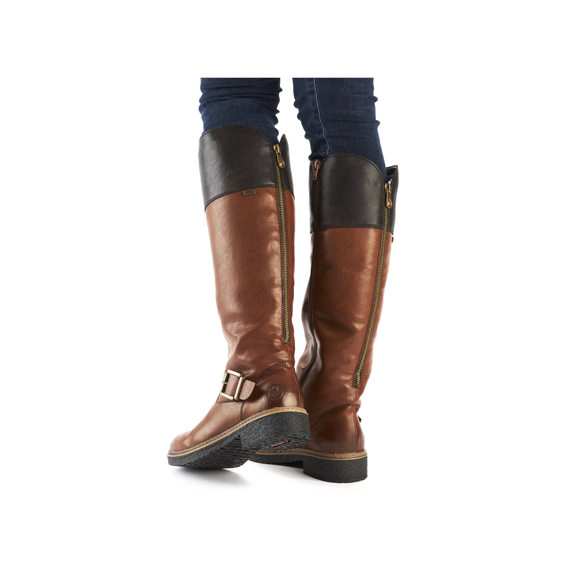 Brown Zip Boots for Women | Rieker Z5092-24