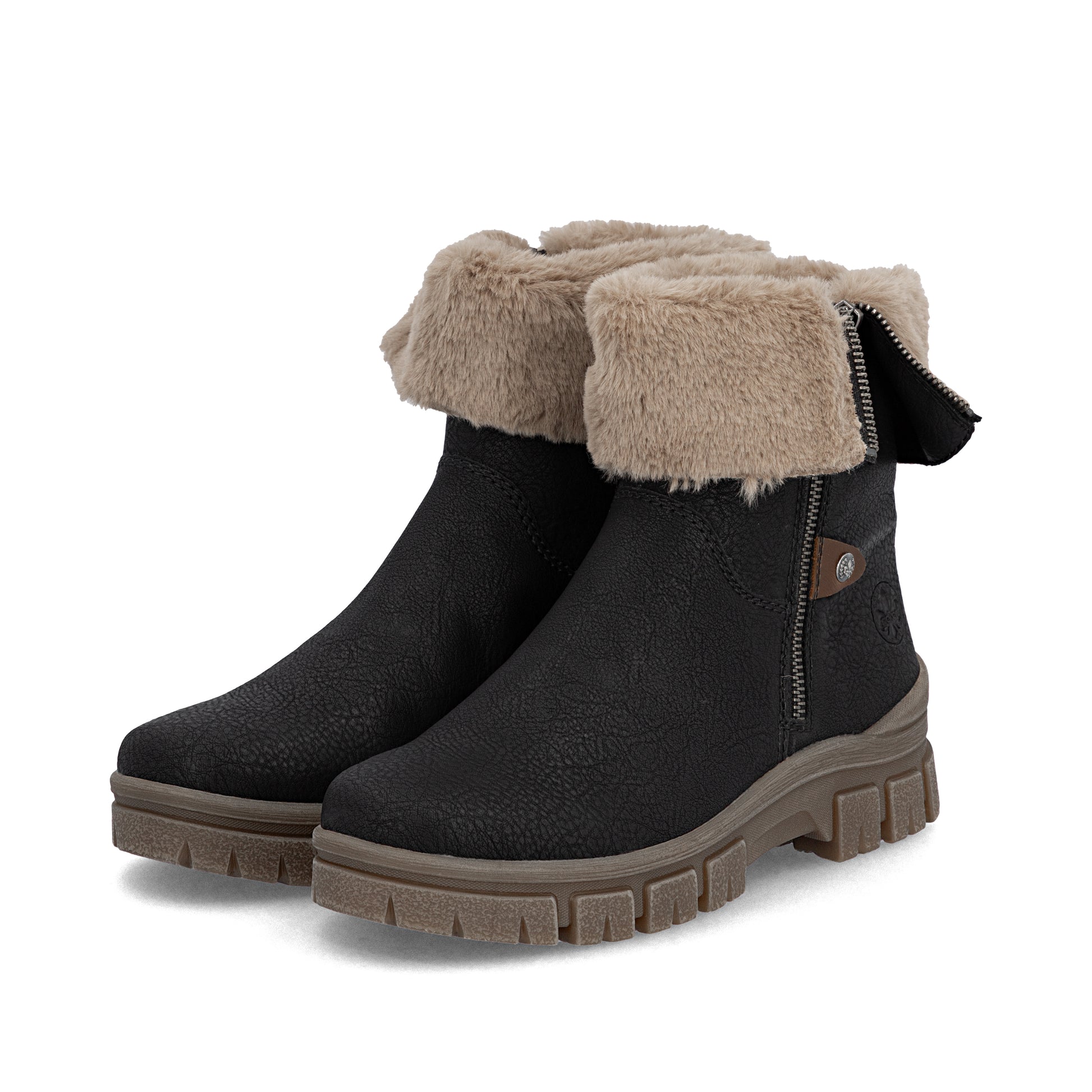 Black Zip Boots for Women | Rieker Z1182-00