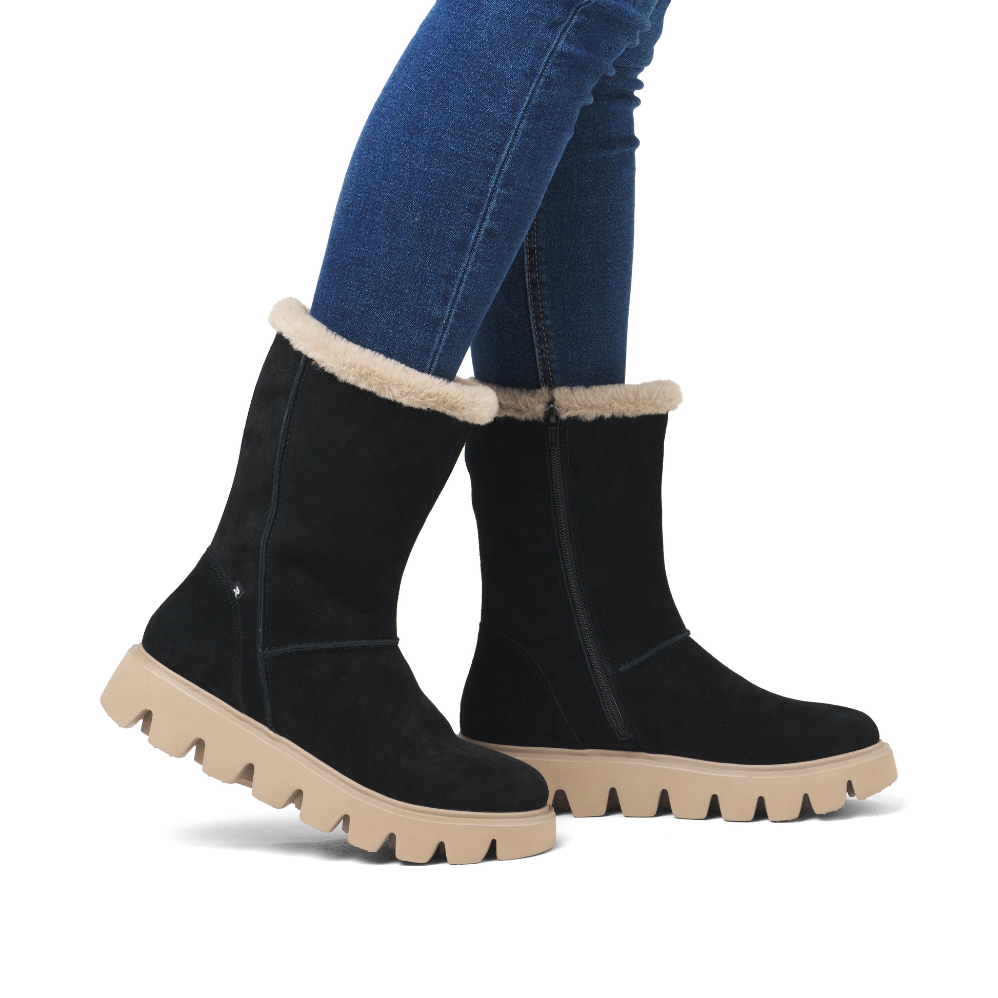 Black Zip Boots for Women | Rieker Sport W2072-00