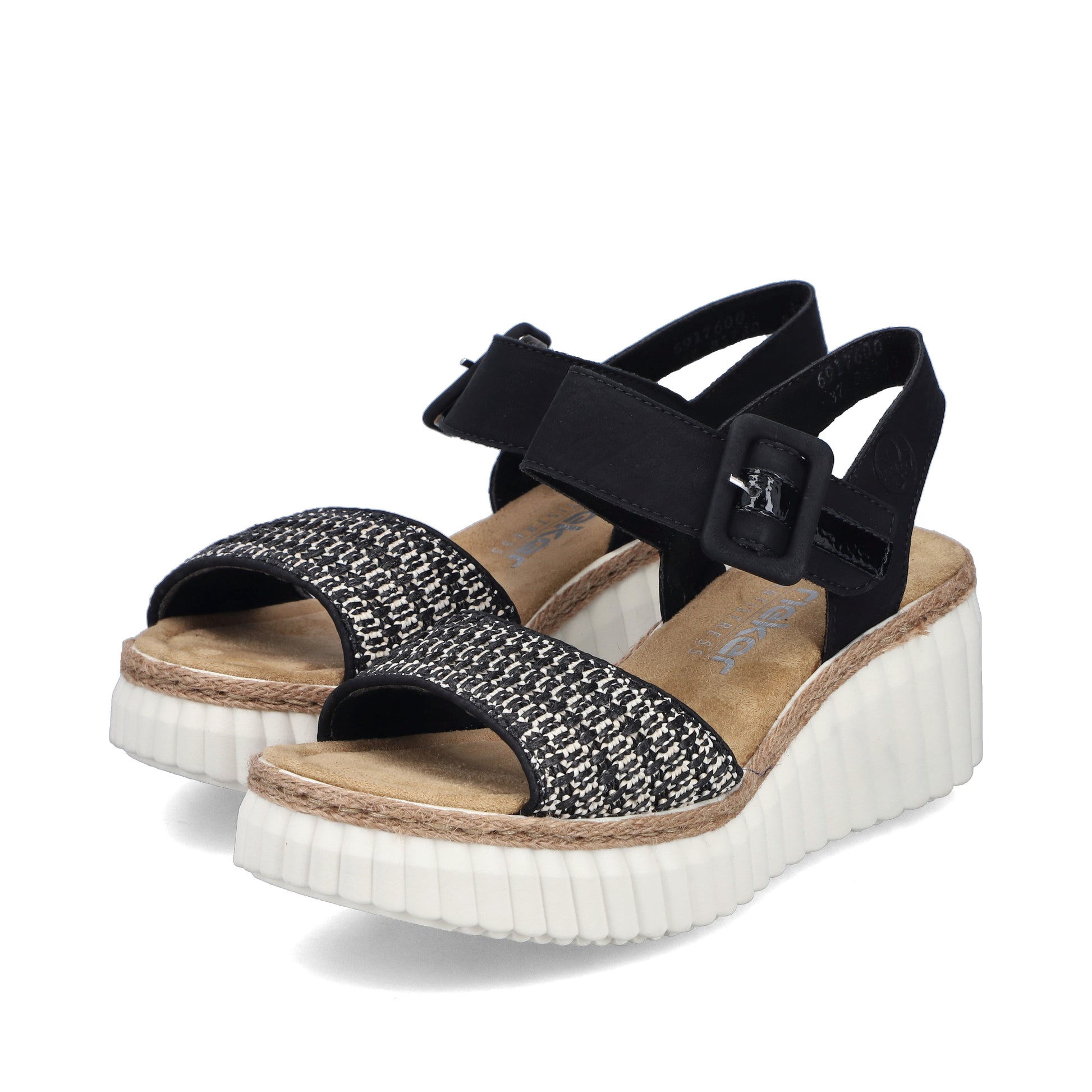 Black Hook & Loop Sandals for Women | Rieker 69176-00