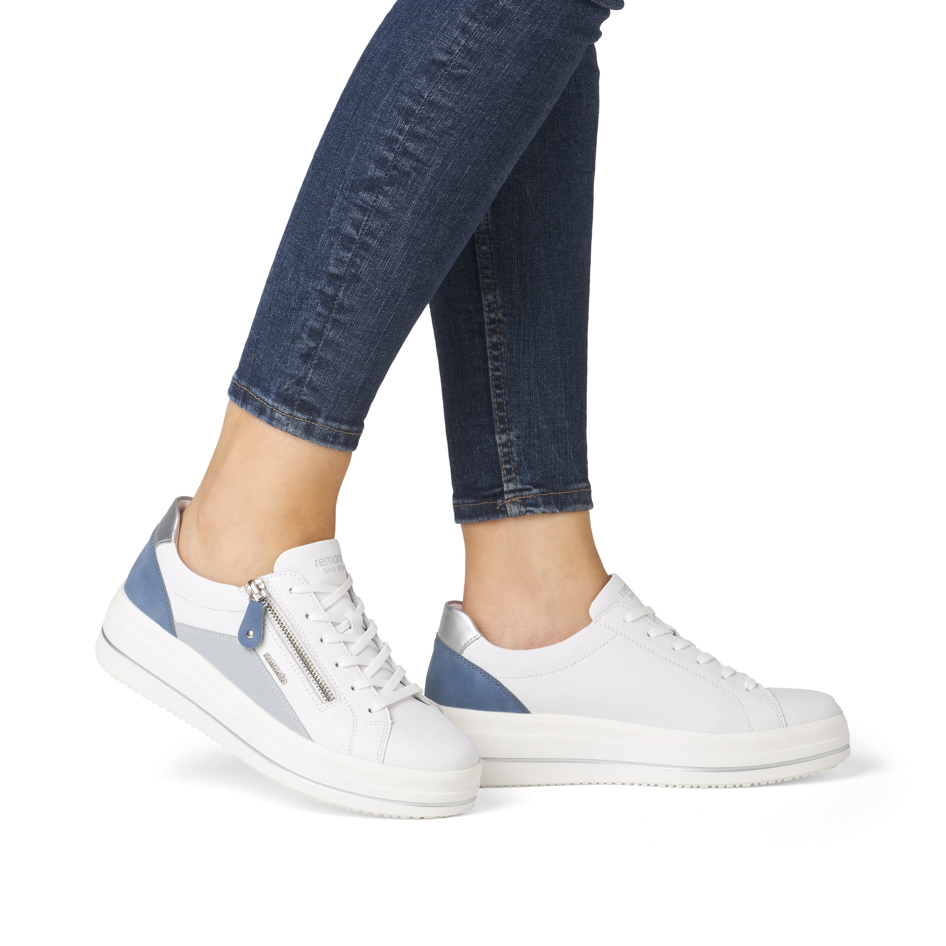 White Zip Shoes for Women | Remonte D1C01-84