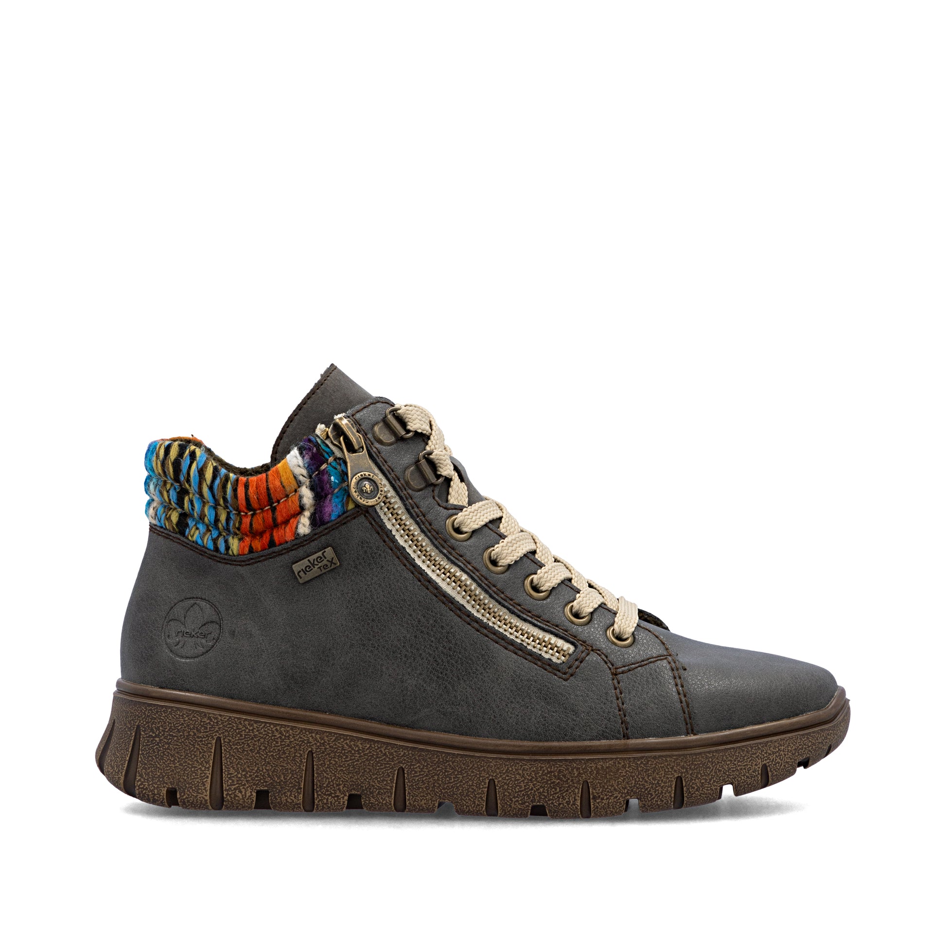 Grey Zip Boots for Women | Rieker N1305-45