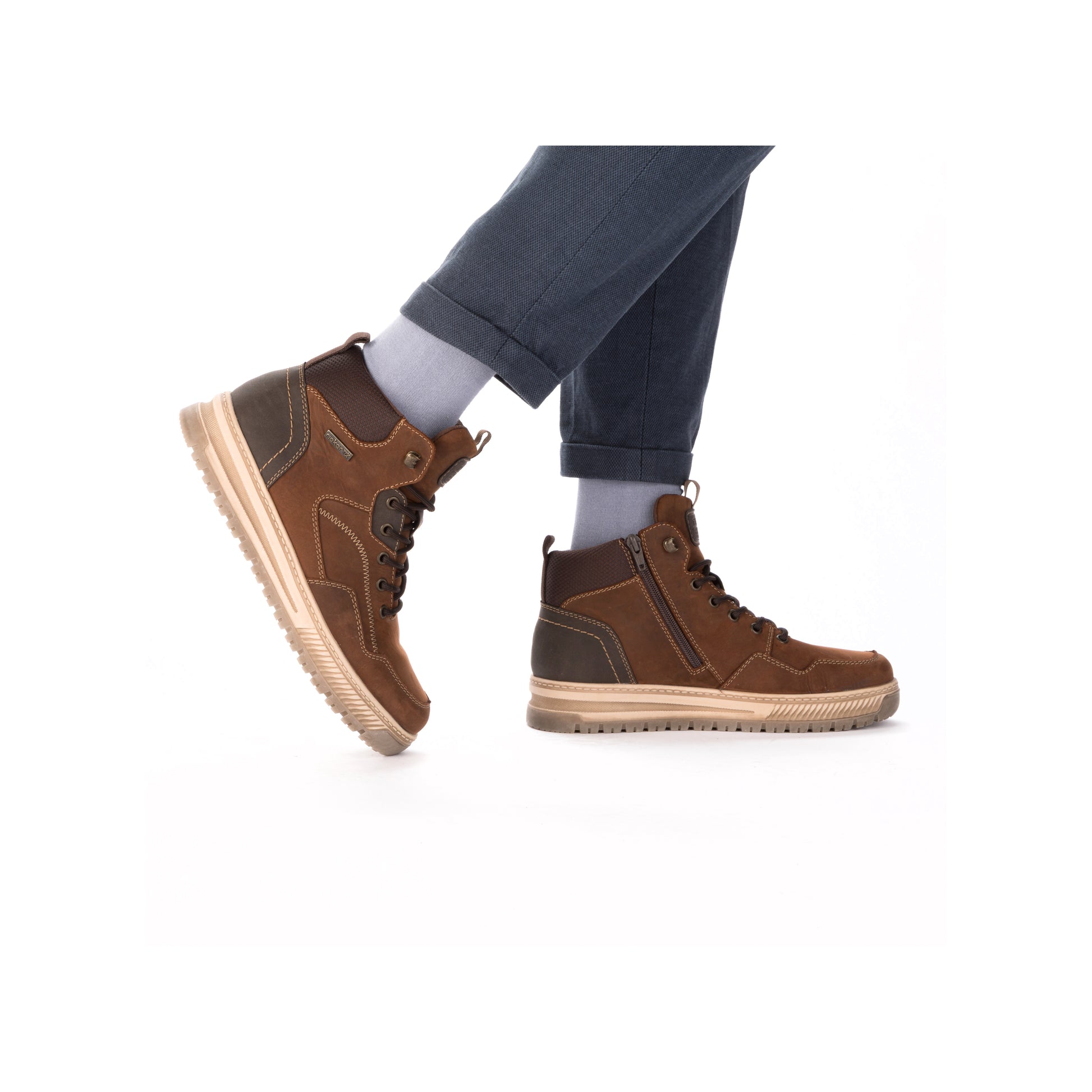 Brown Zip Boots for Men | Rieker 38554-22