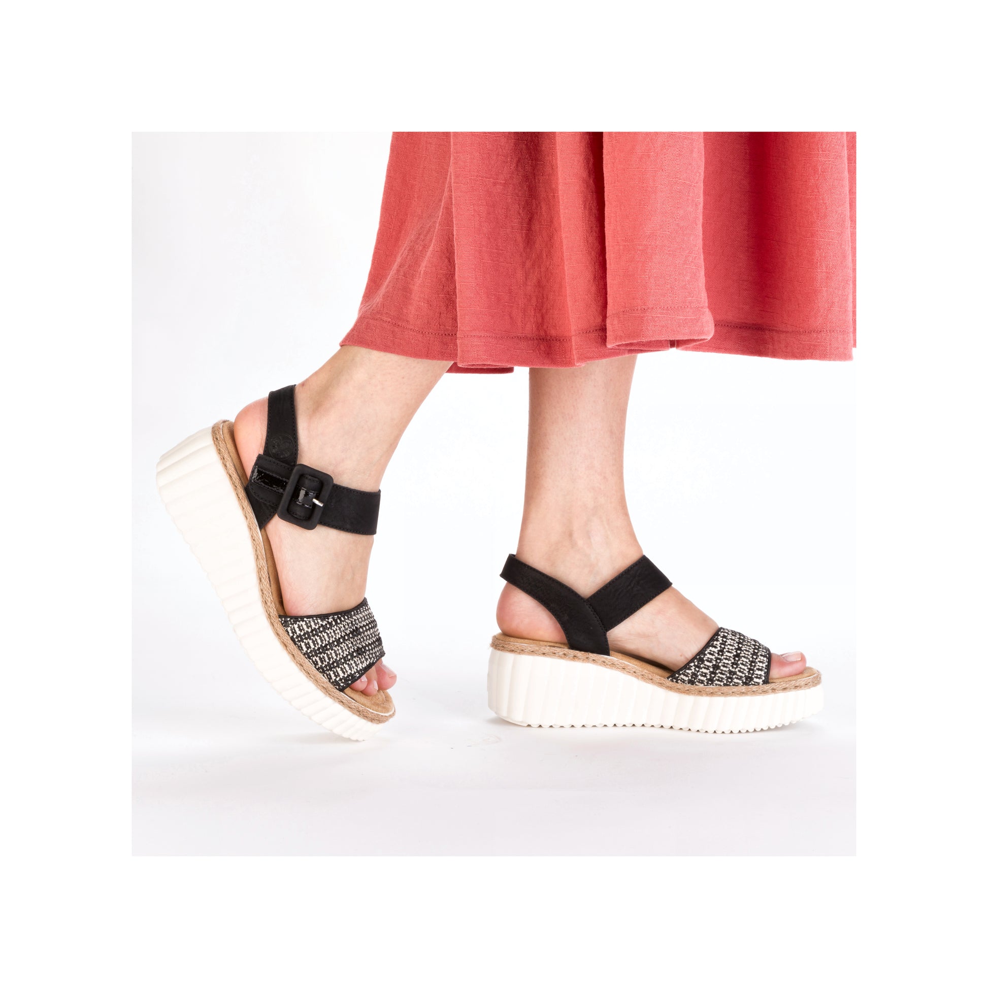 Black Hook & Loop Sandals for Women | Rieker 69176-00