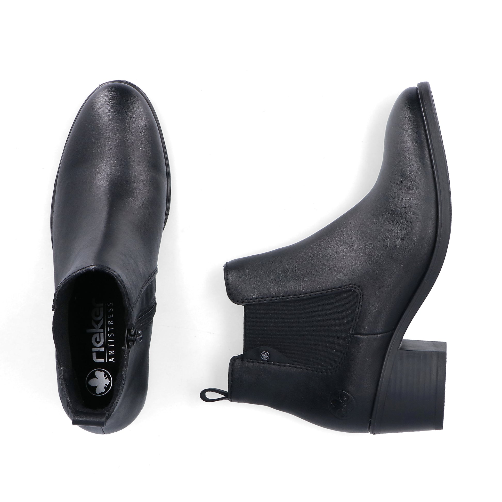 Black Zip Boots for Women | Rieker 73971-00