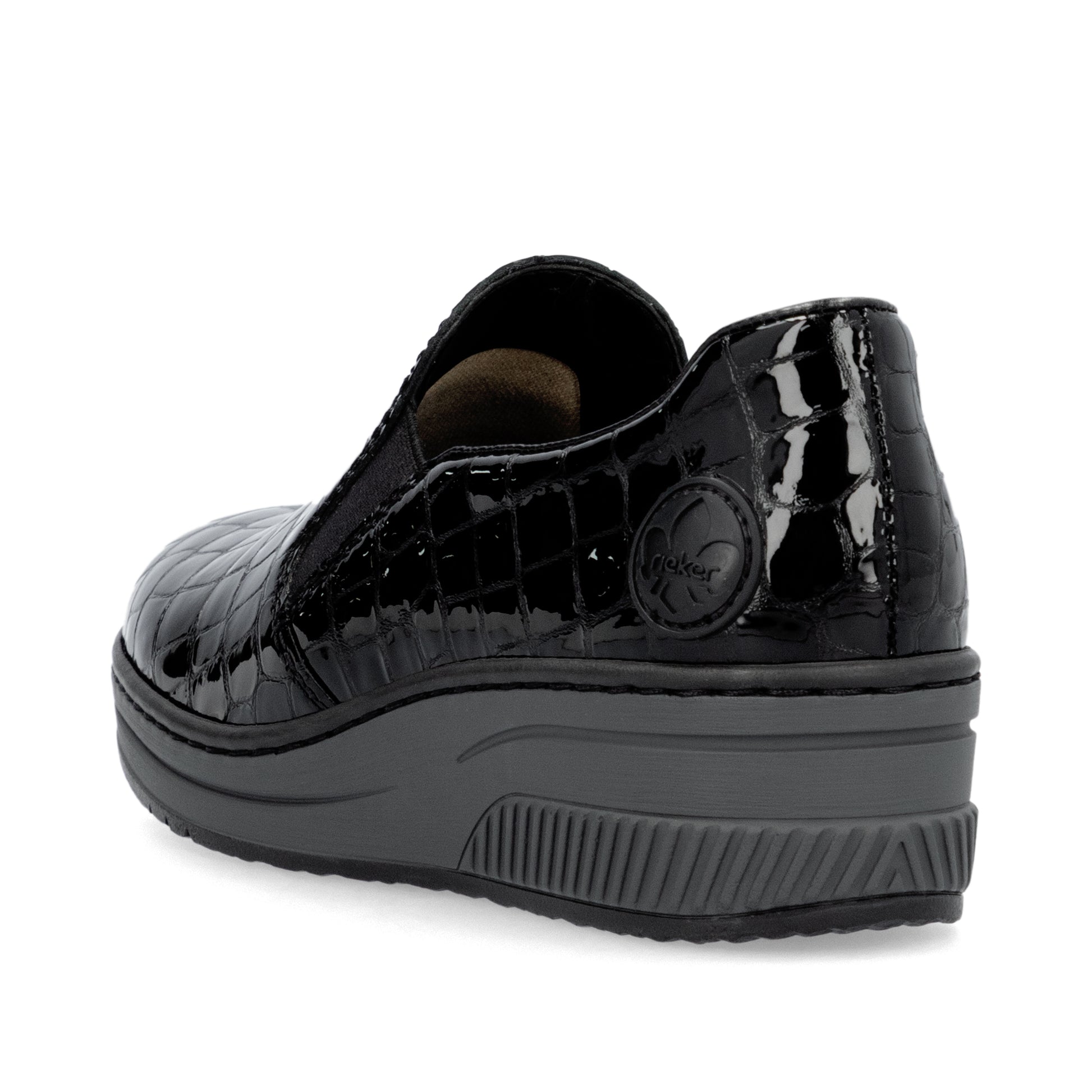 Black Elasticated Shoes for Women | Rieker 48752-00