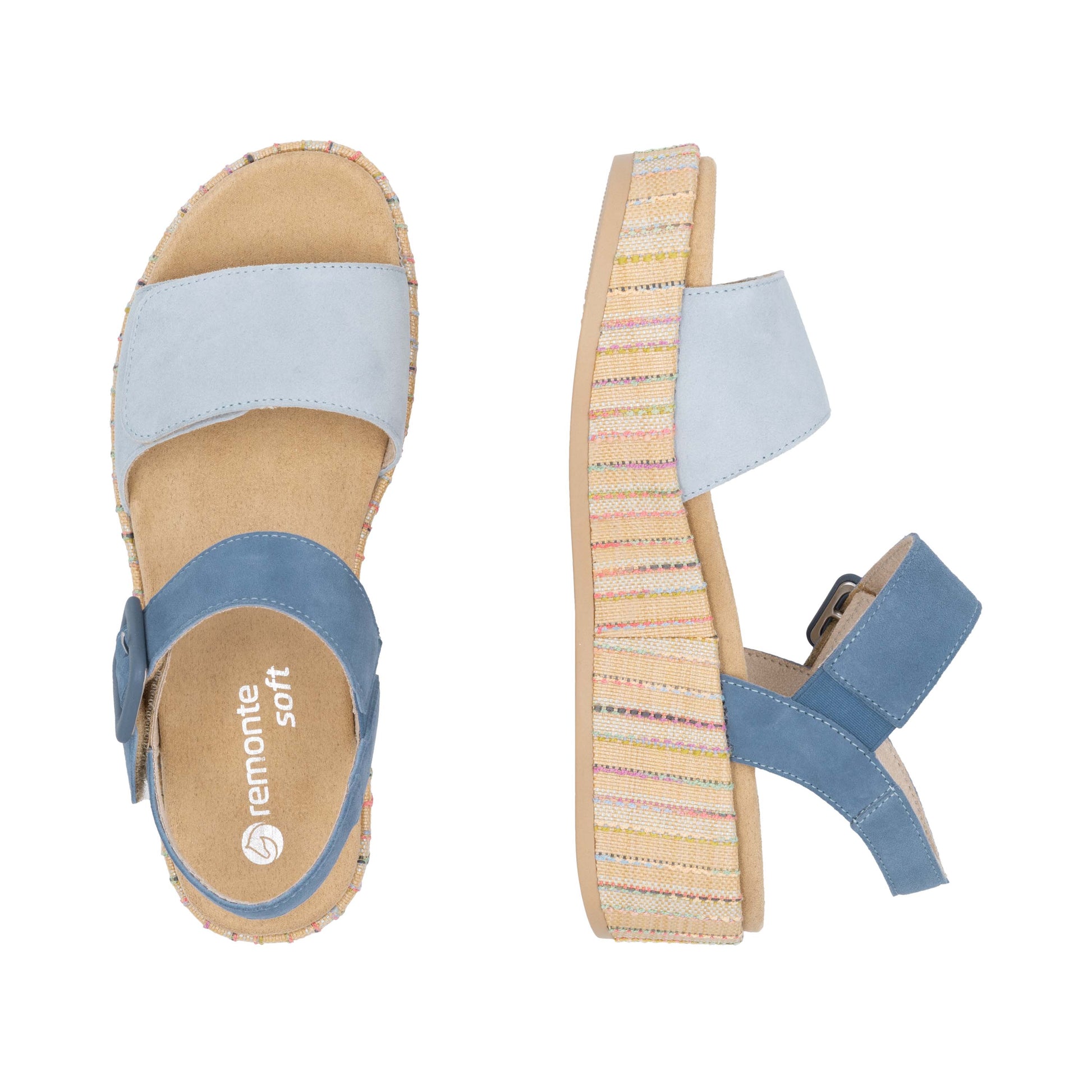 Blue Hook & Loop Sandals for Women | Remonte D1N54-12