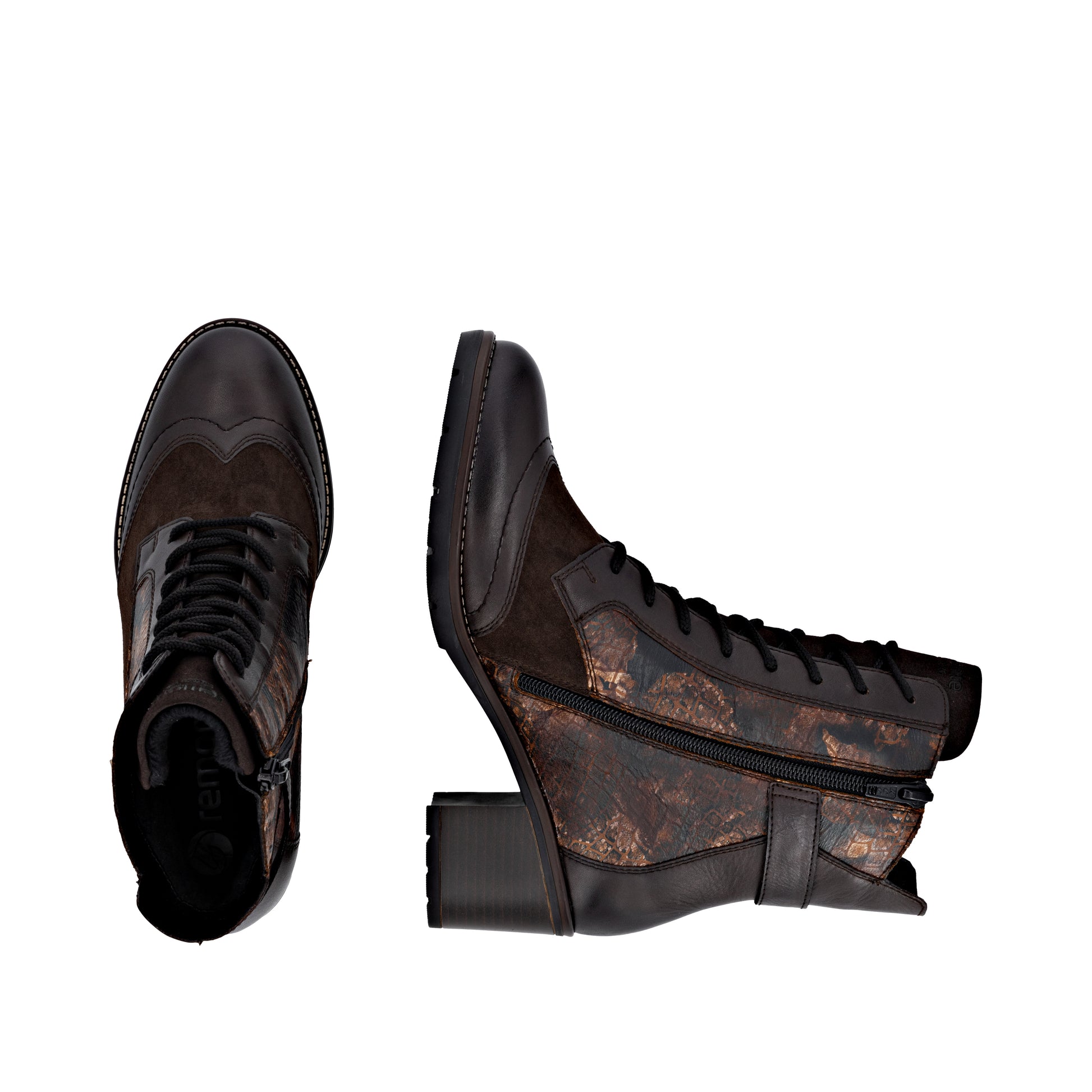 Brown Zip Boots for Women | Remonte D2A77-25