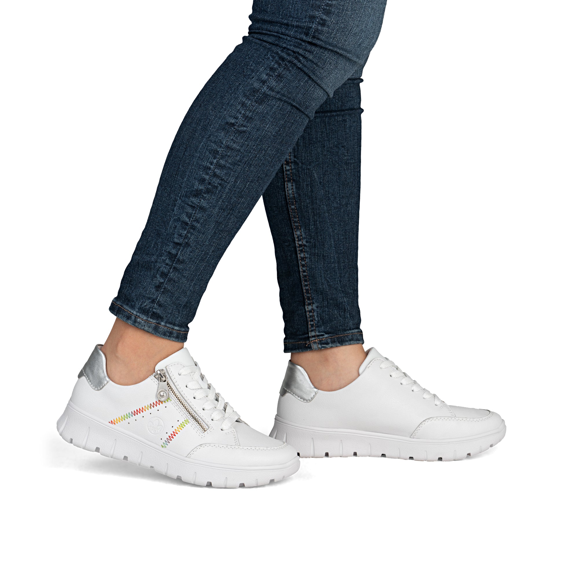 White Zip Shoes for Women | Rieker N1313-80