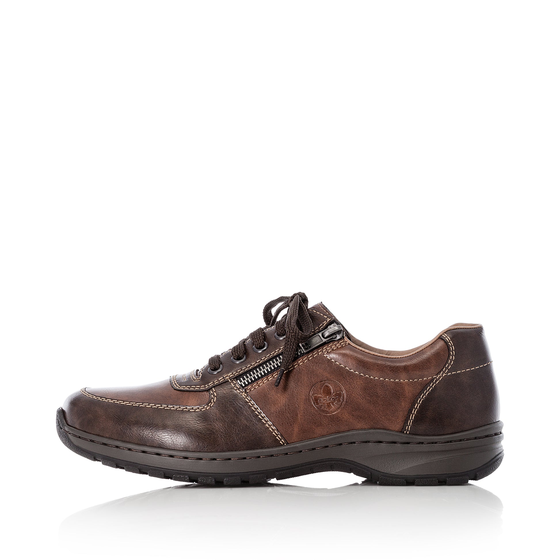 Brown Zip Shoes for Men | Rieker 03329-25