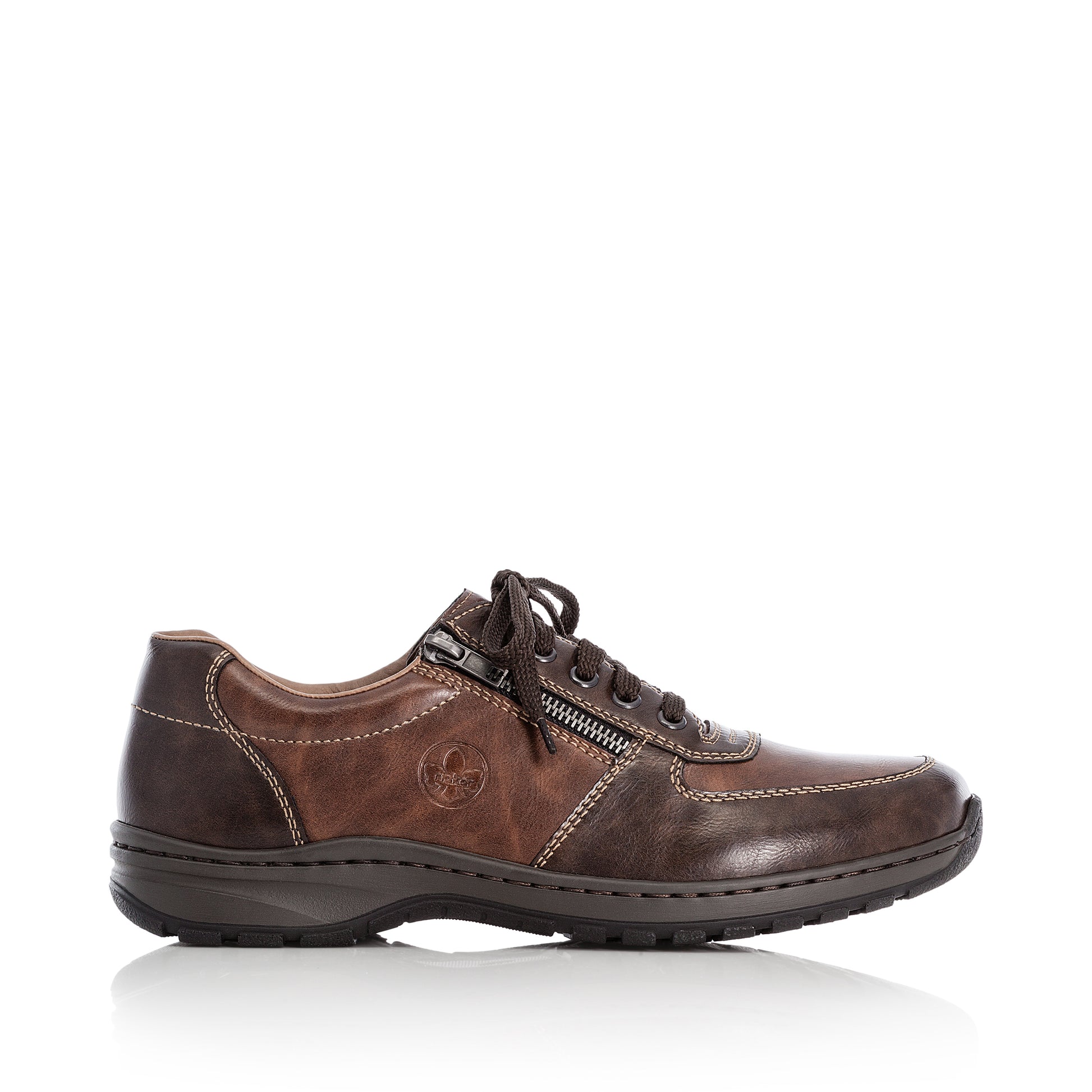 Brown Zip Shoes for Men | Rieker 03329-25