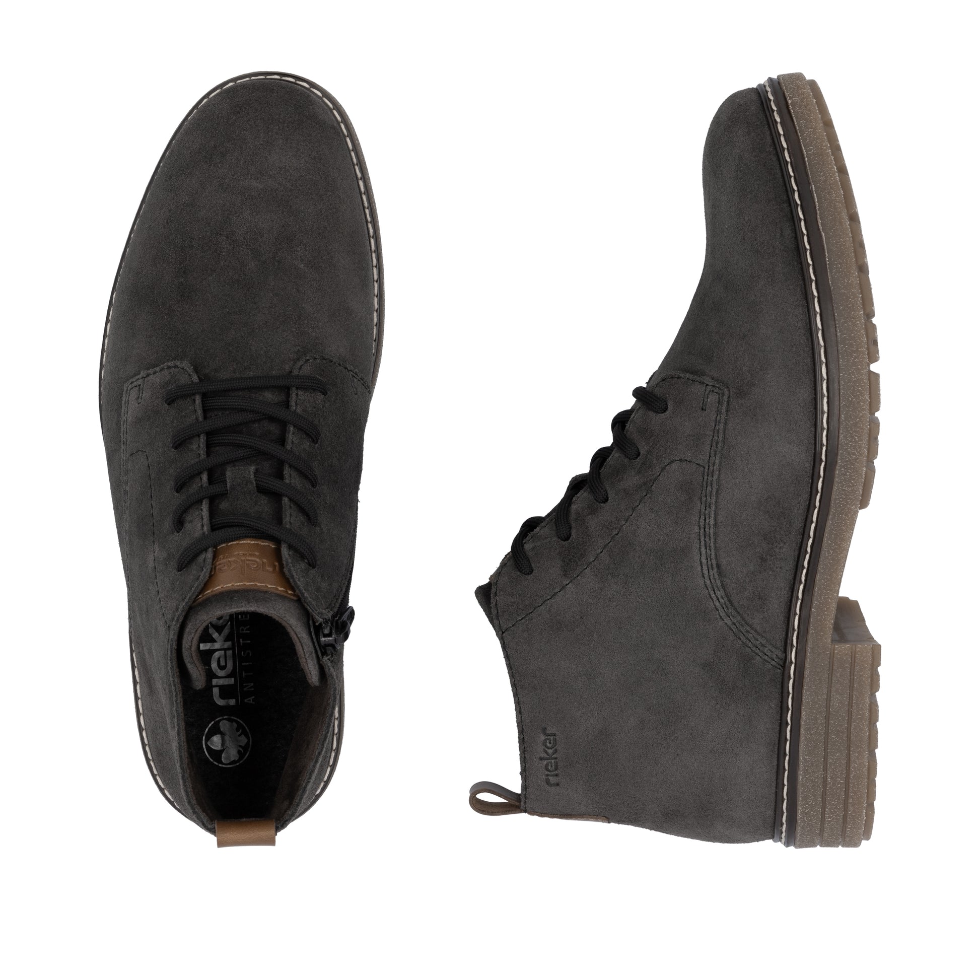 Grey Zip Boots for Men | Rieker 33106-45