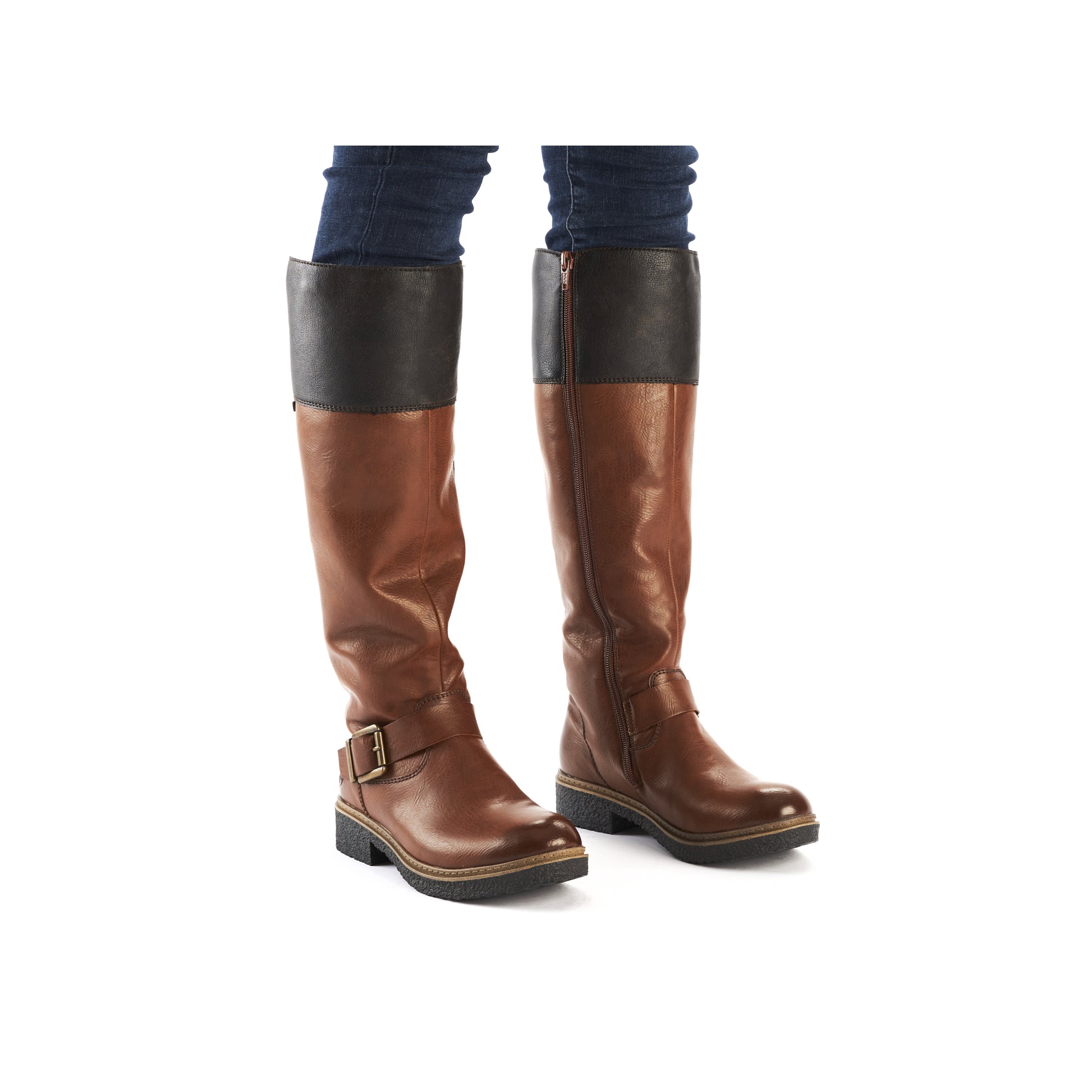 Brown Zip Boots for Women | Rieker Z5092-24
