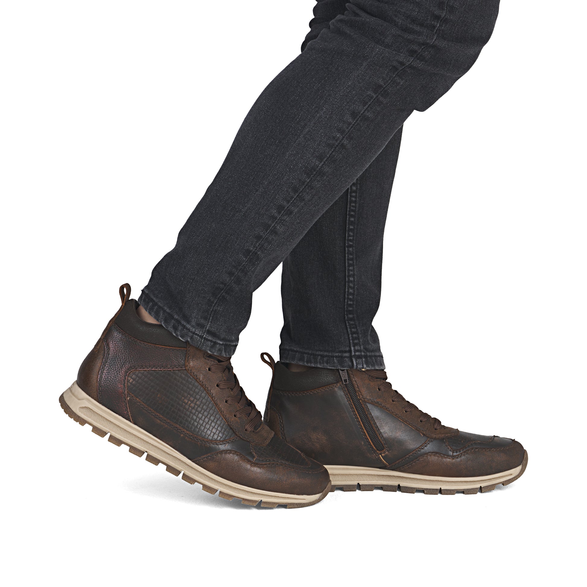 Brown Zip Boots for Men | Rieker B0508-25