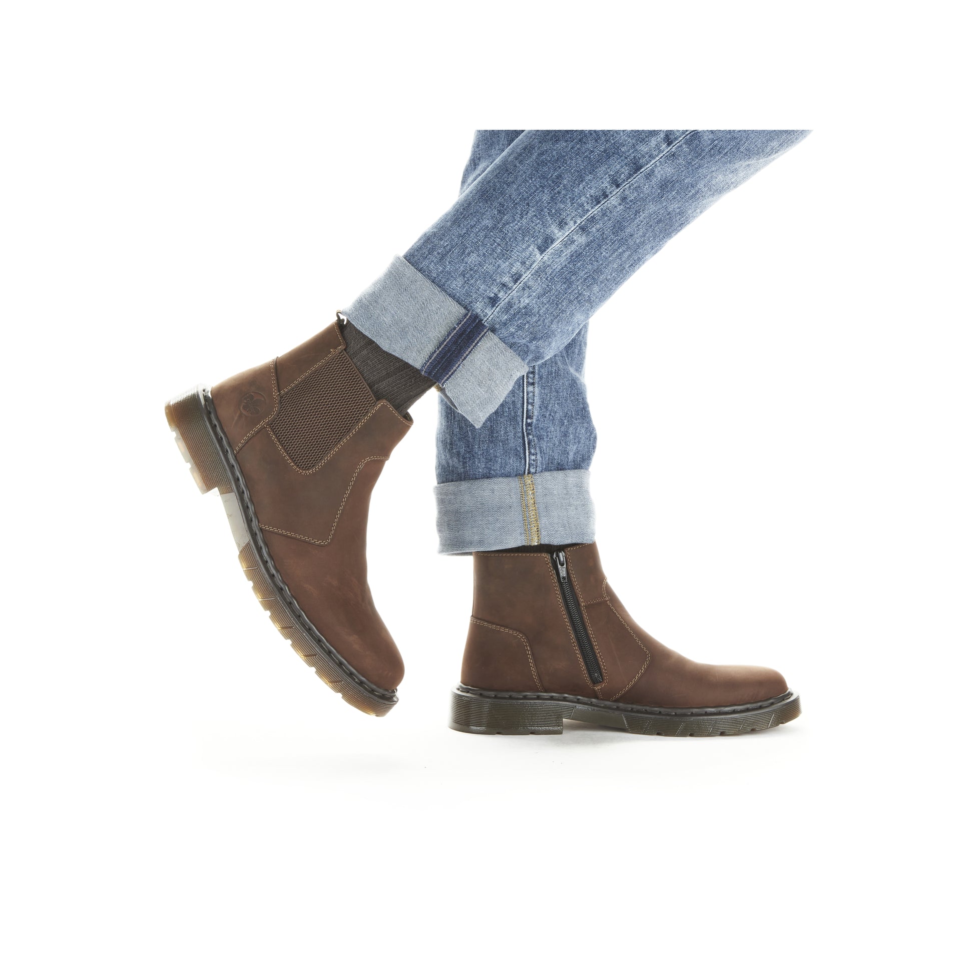 Brown Zip Boots for Men | Rieker 31650-23