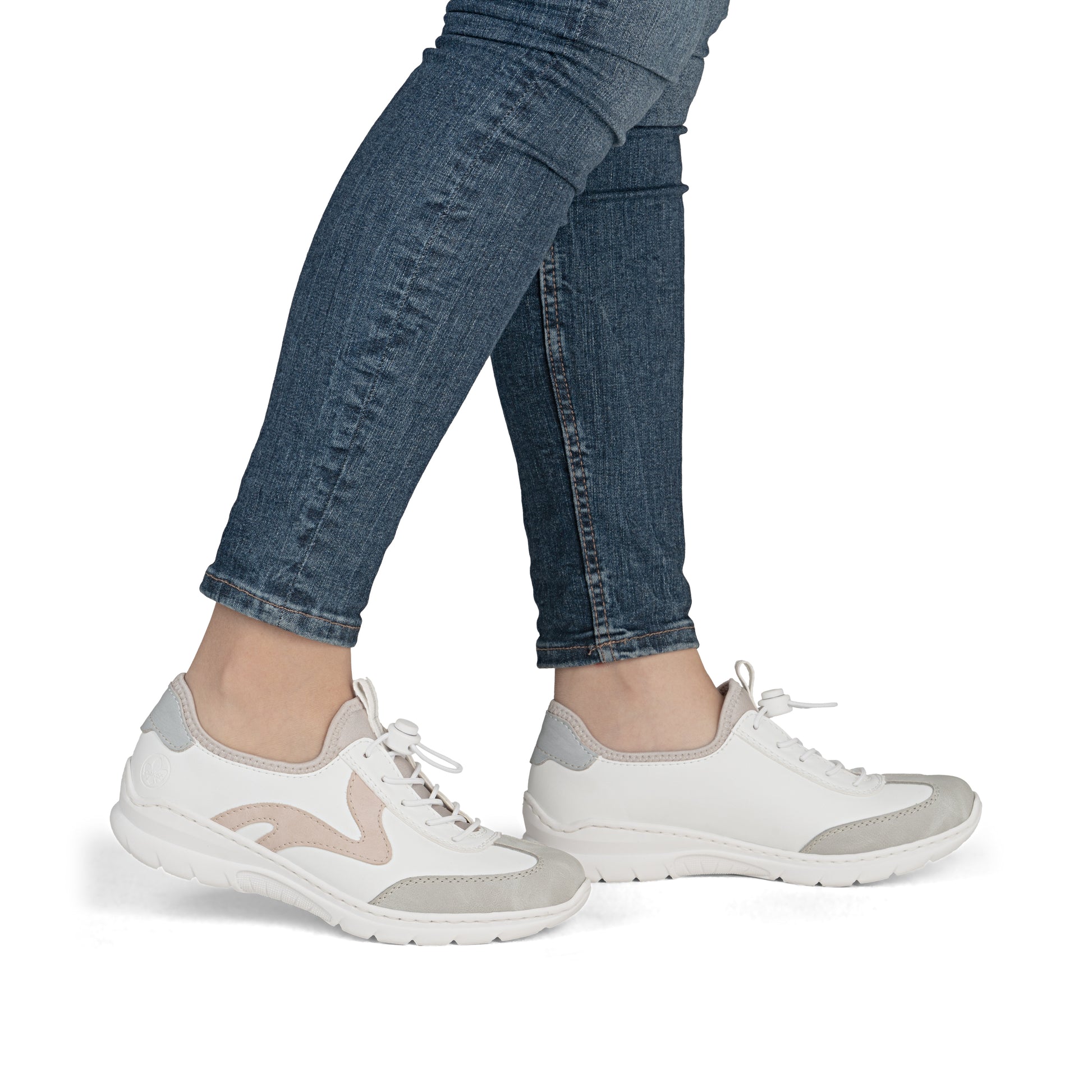 White Elasticated Shoes for Women | Rieker L32G9-80