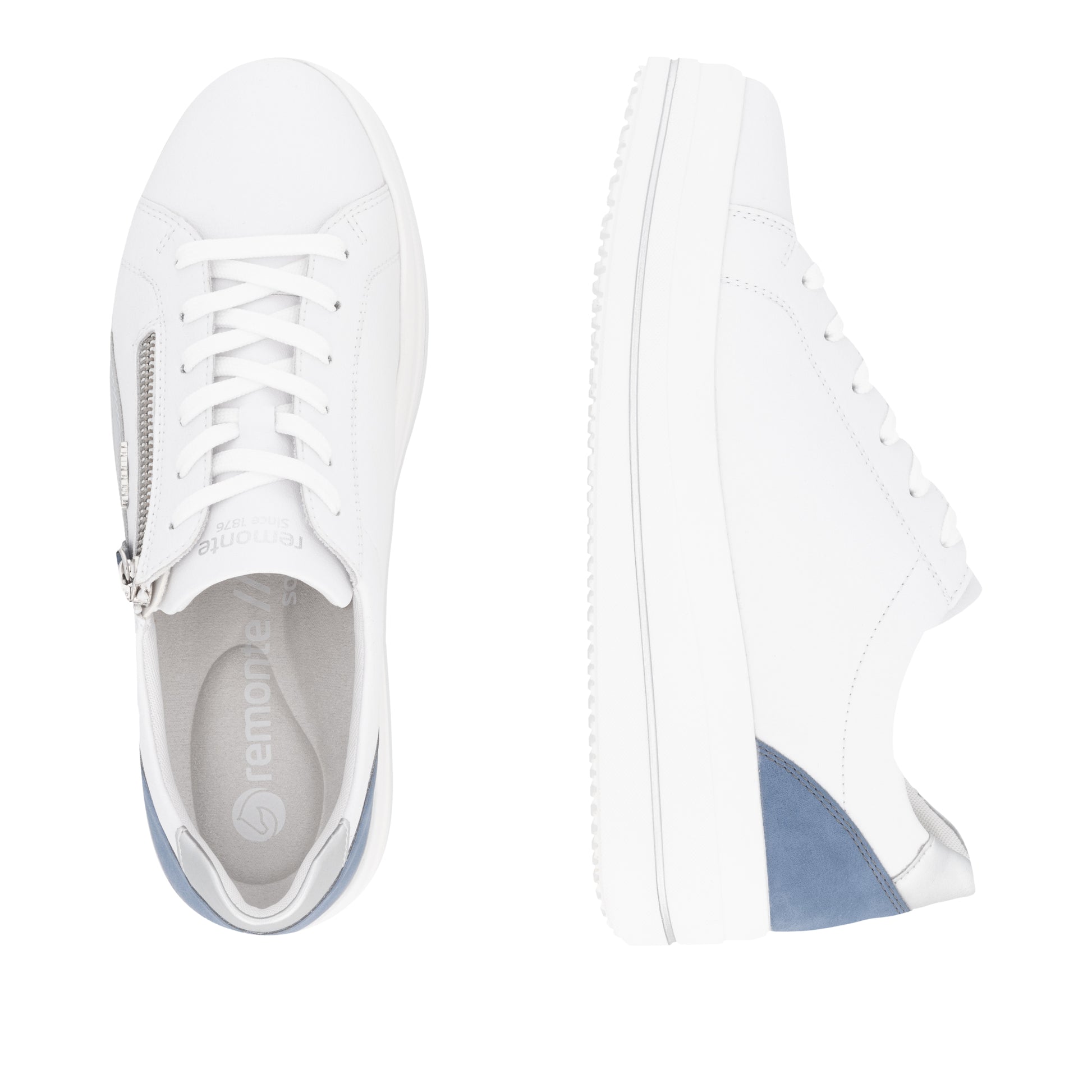 White Zip Shoes for Women | Remonte D1C01-84