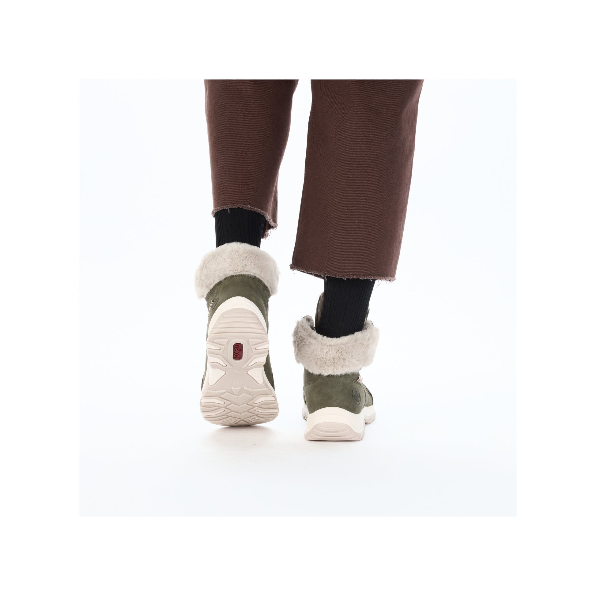 Green Elasticated Boots for Women | Rieker M9610-54