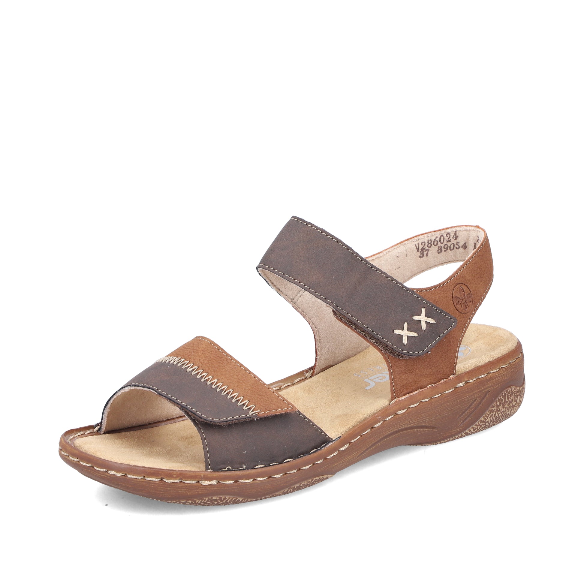 Brown Hook & Loop Sandals for Women | Rieker V2860-24
