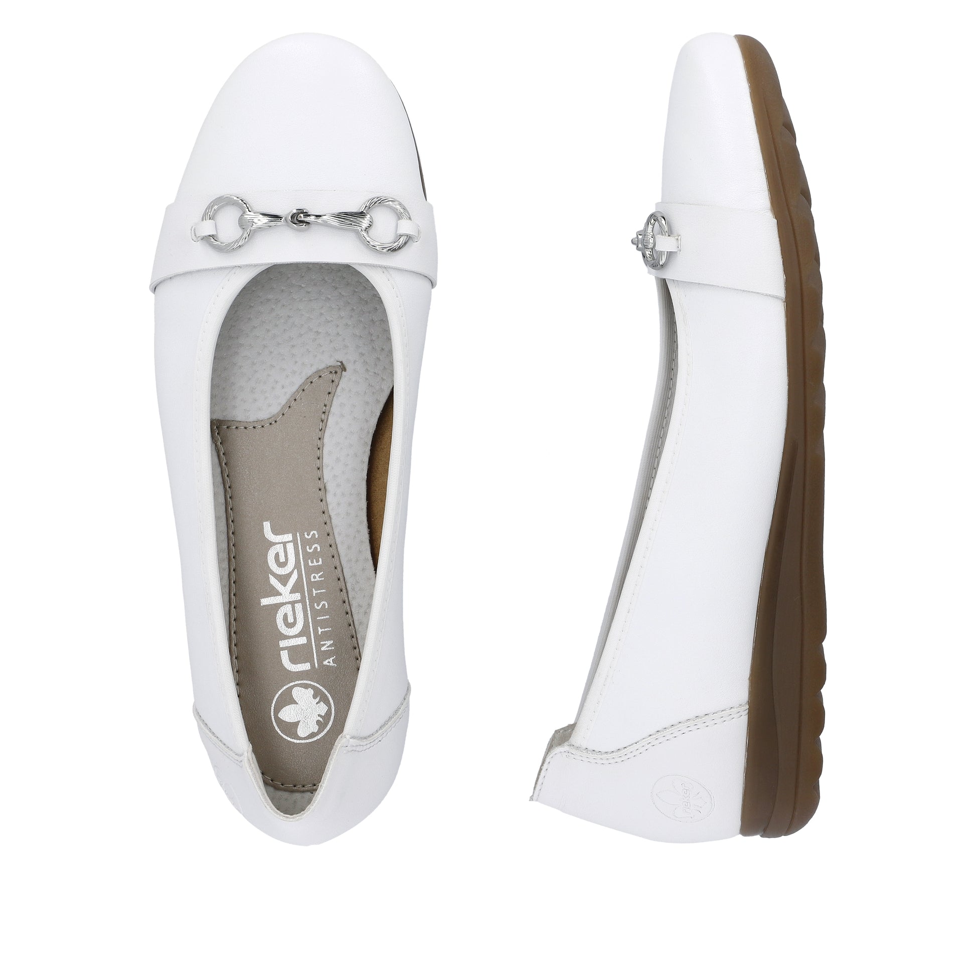 White Slip-On Shoes for Women | Rieker L9360-80